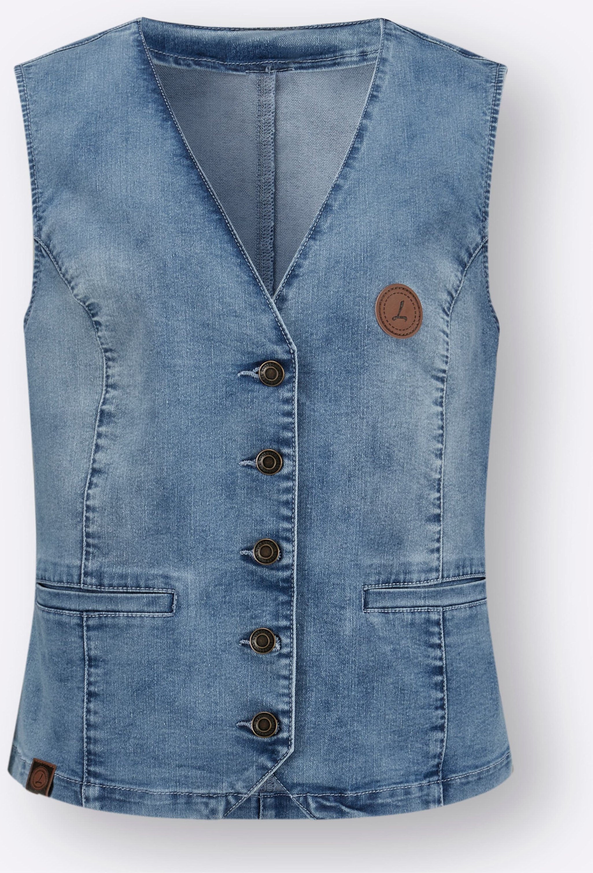 Thumbnail - Sheego Jeansweste in Stretch-Qualität