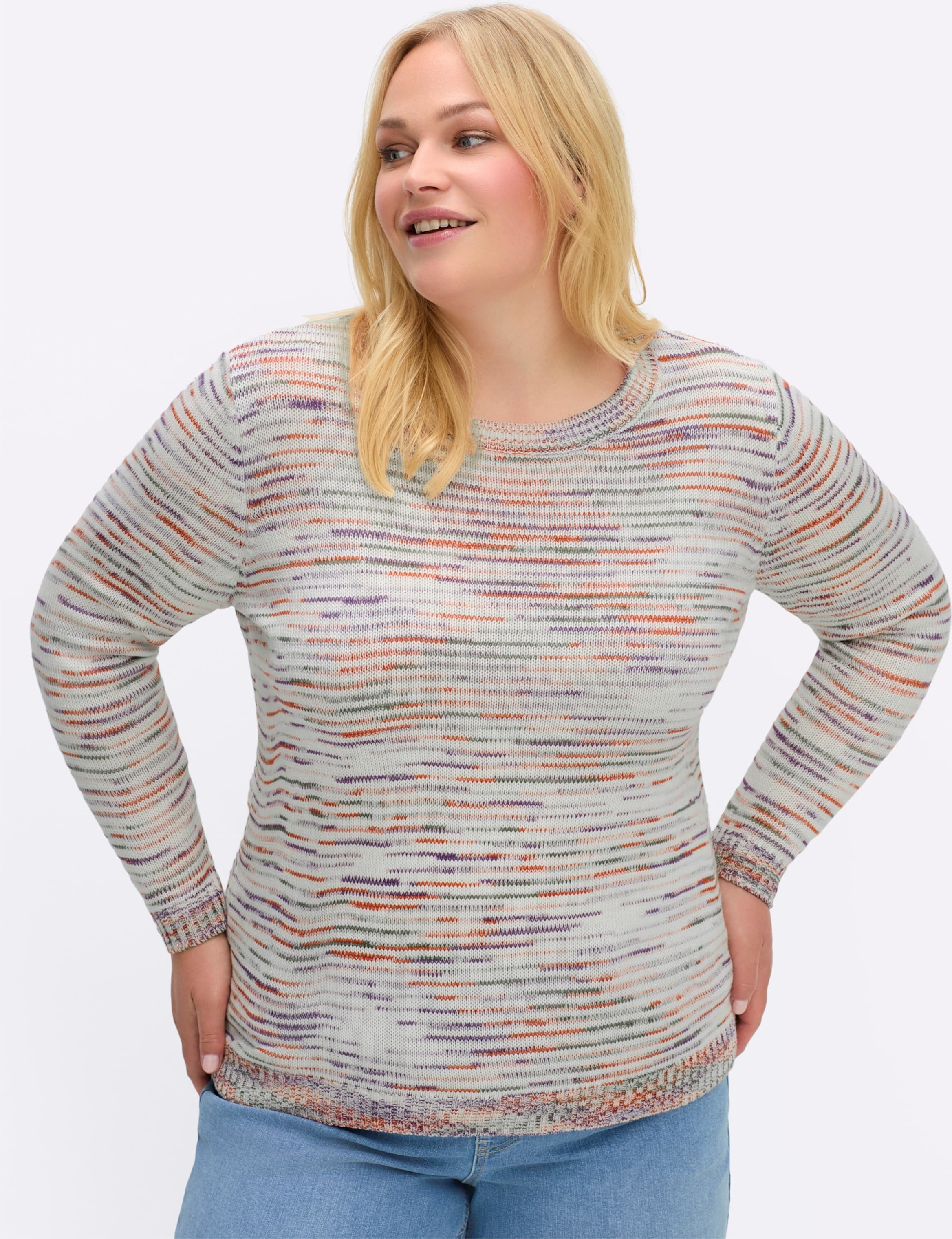 Thumbnail - Sheego Rundhalspullover aus Multicolor-Garn