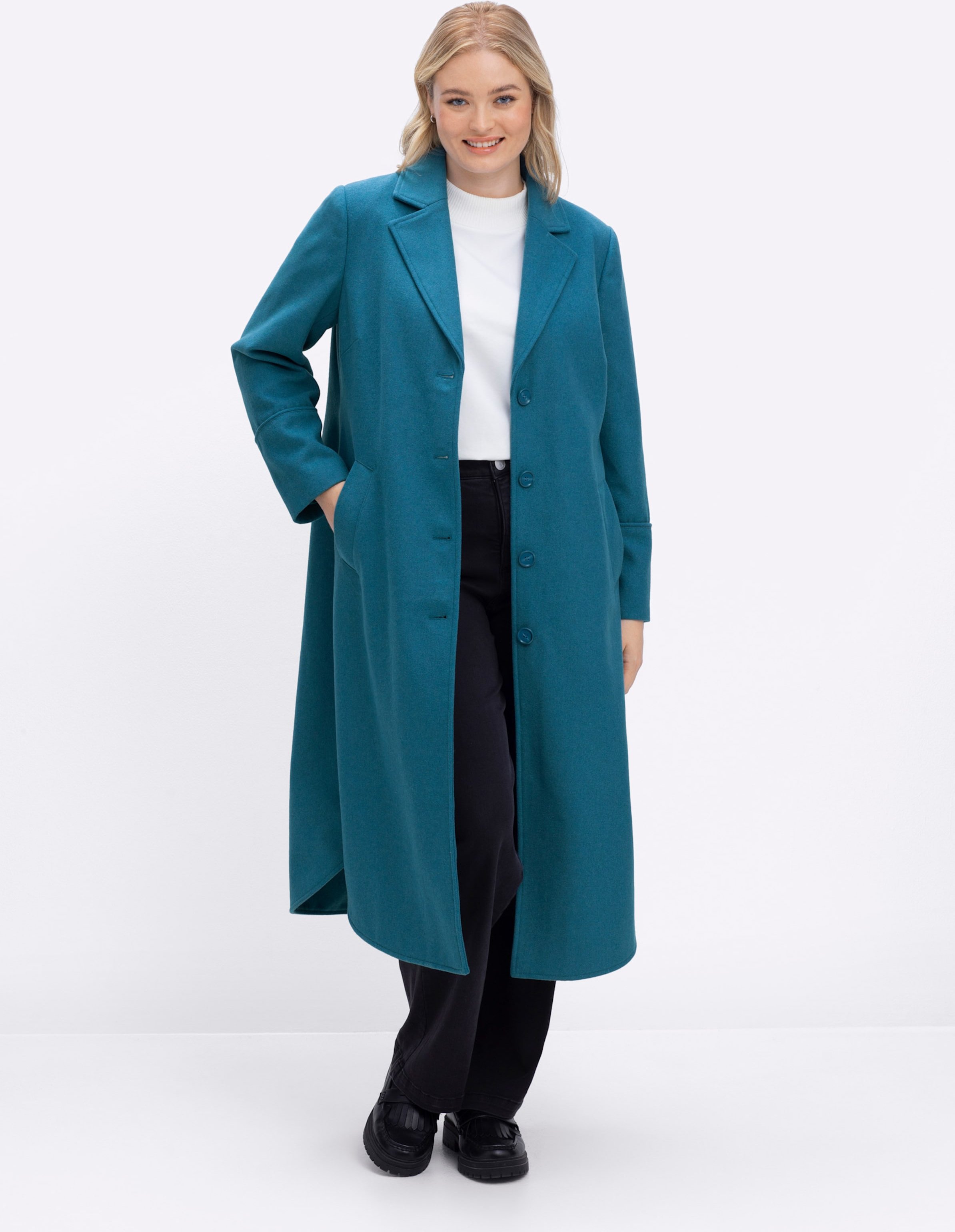 Sheego Wintermantel mit abgerundetem Saum