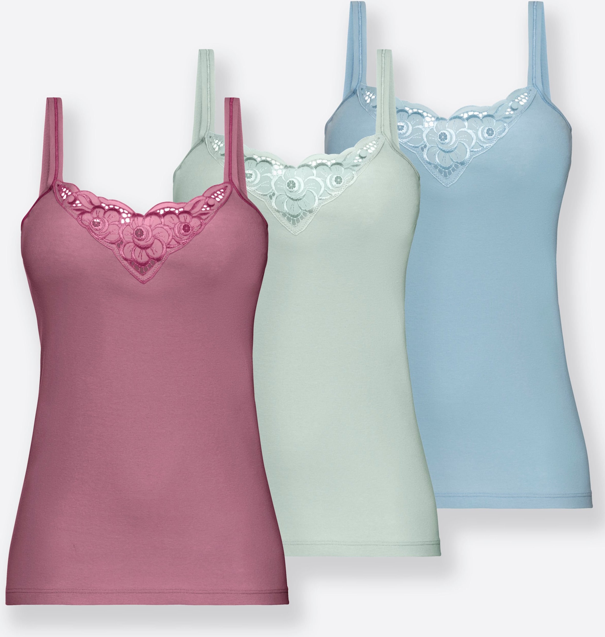 Sheego Trägerhemd mit Batist-Motiv