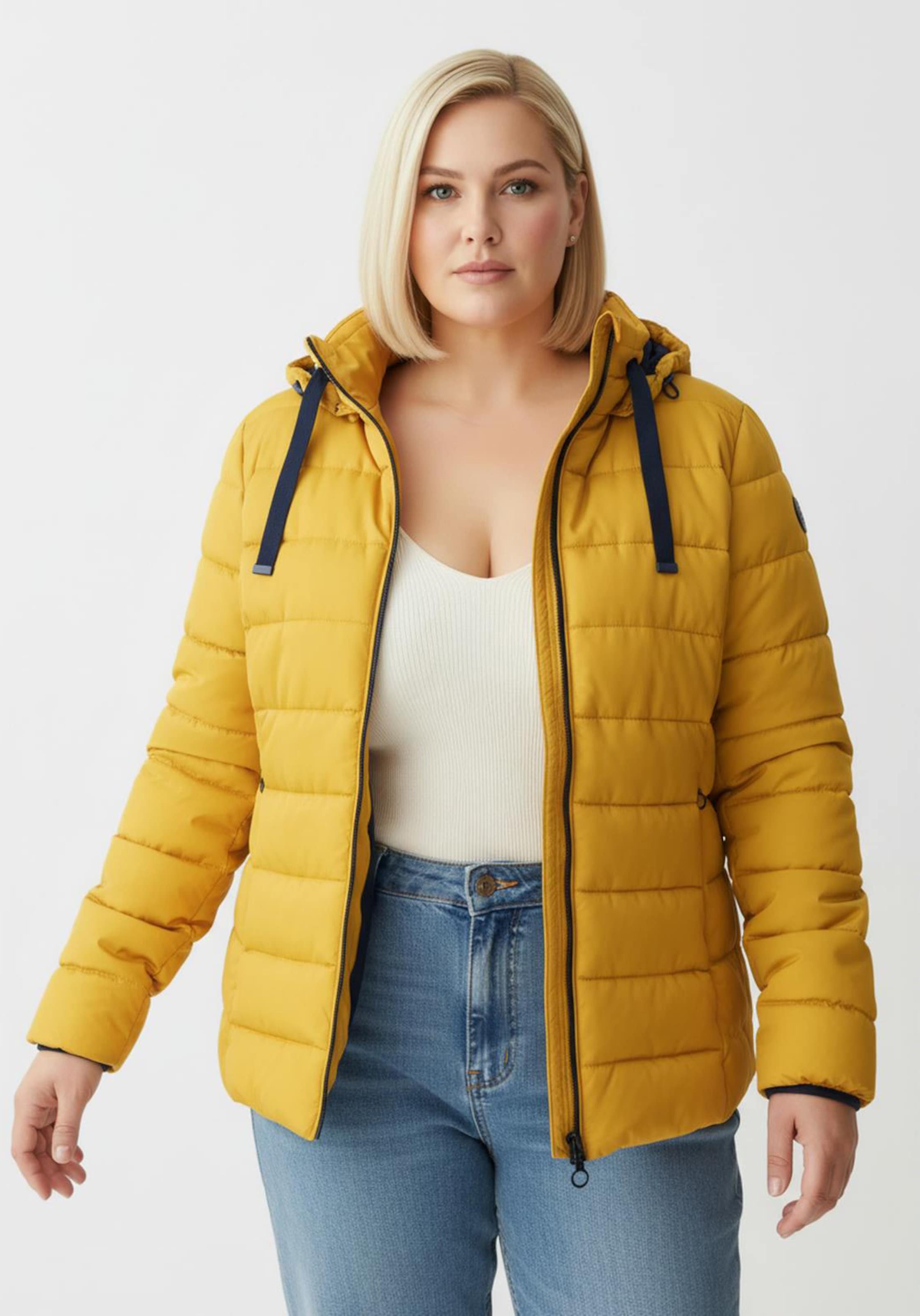 Thumbnail - Sheego Steppjacke mit elastischer Kontrast-Paspelierung