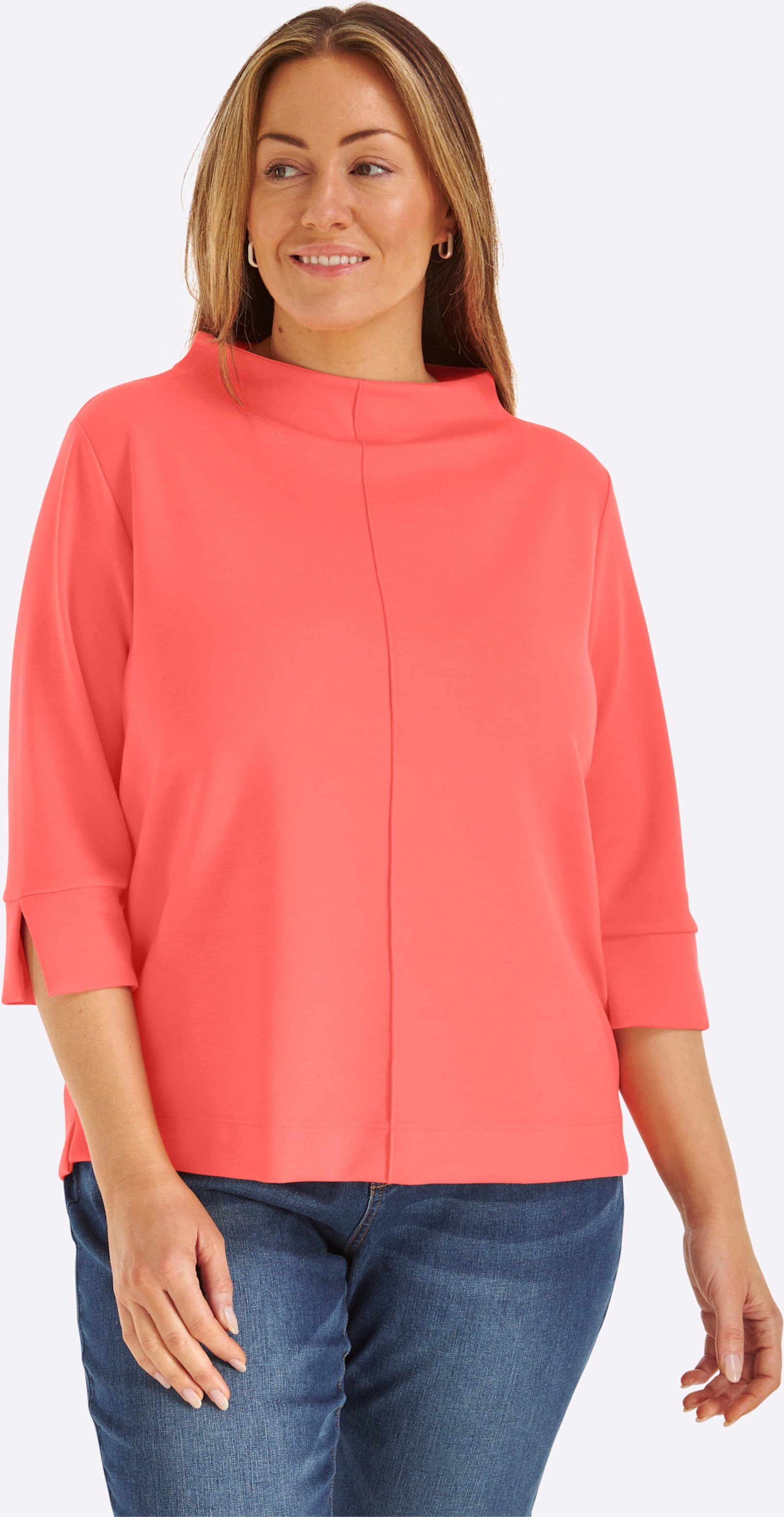 Thumbnail - Sheego Stehkragenshirt mit 3/4-Ärmeln