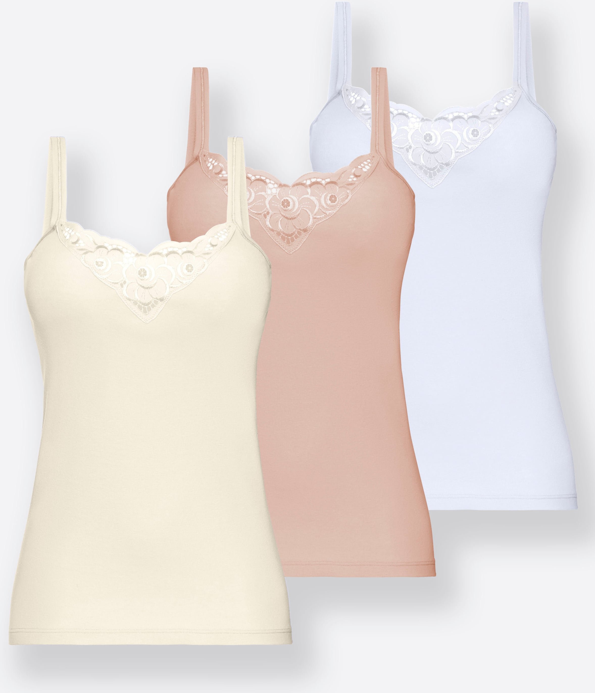 Sheego Trägerhemd mit Batist-Motiv