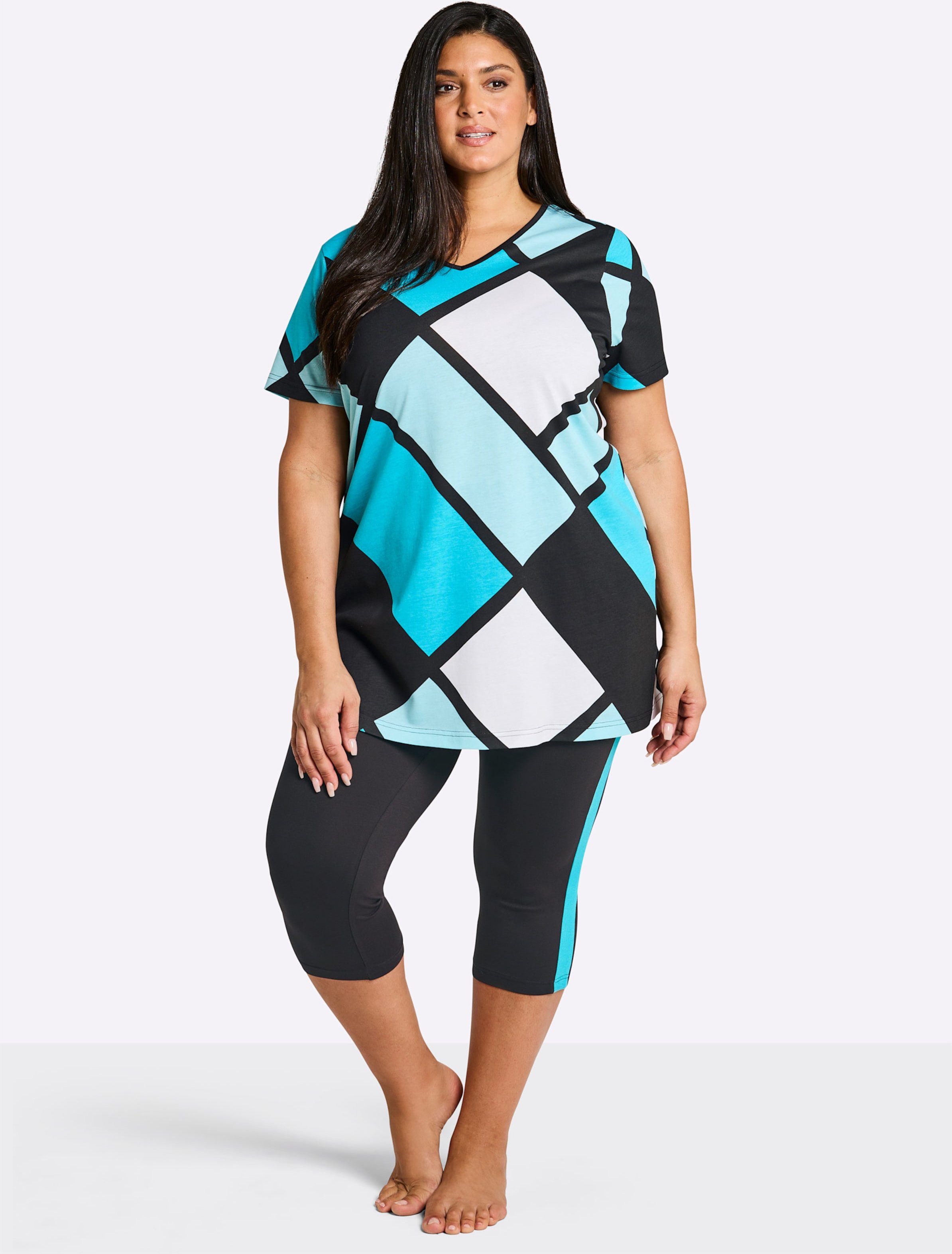 Sheego Caprianzug mit Grafik-Dessin