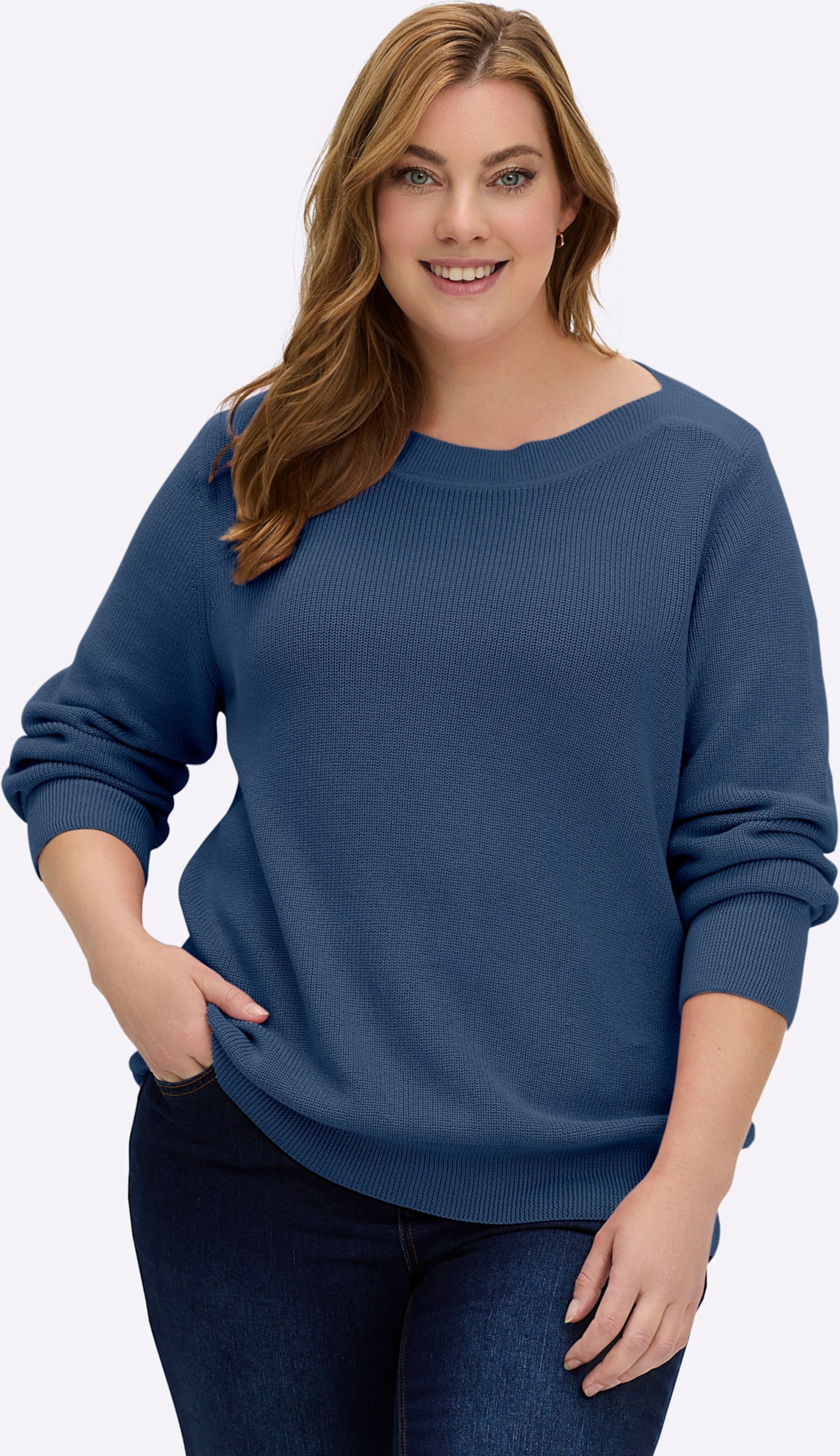 Sheego Strickpullover in Ripp-Optik