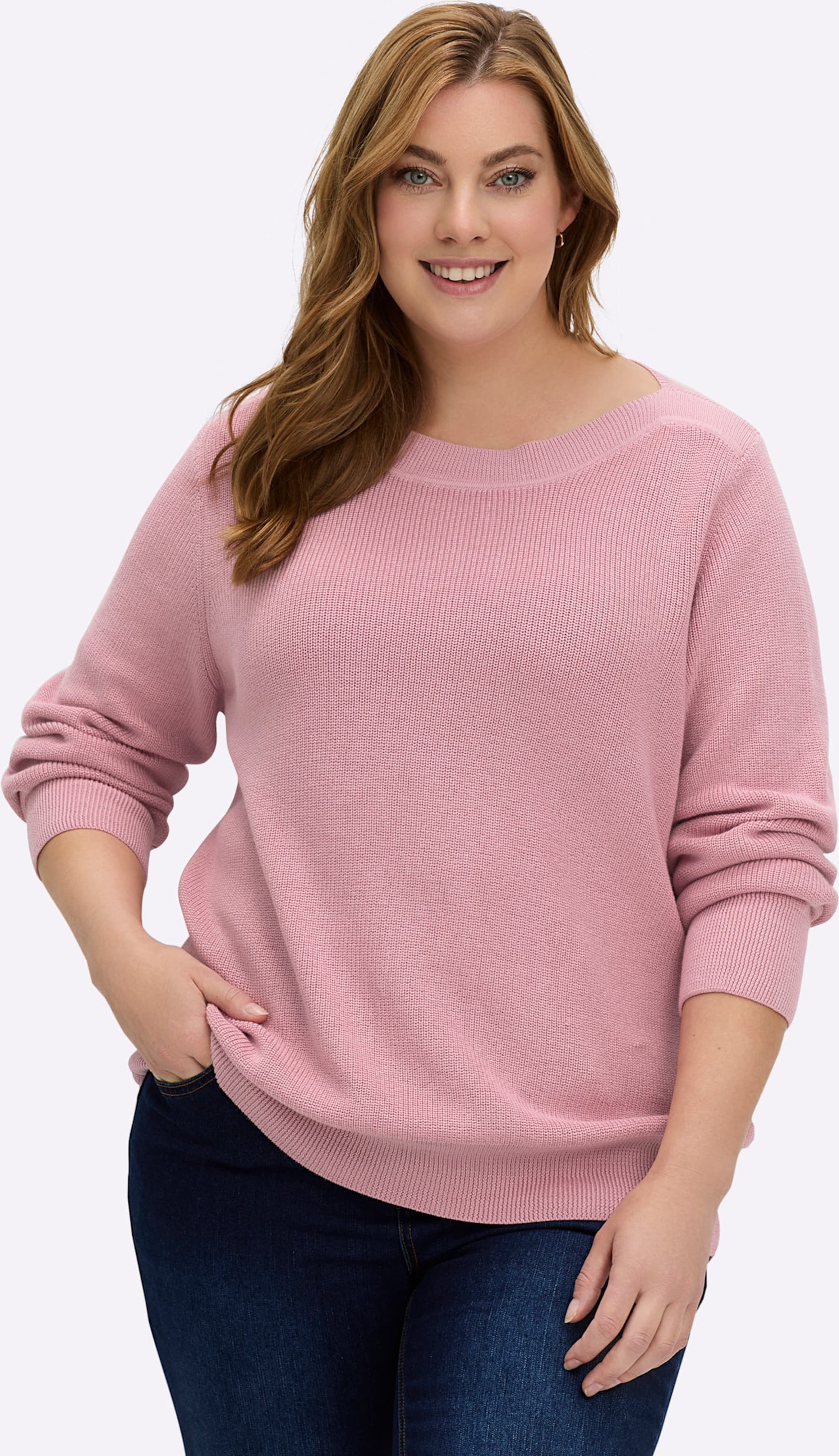 Sheego Strickpullover in Ripp-Optik