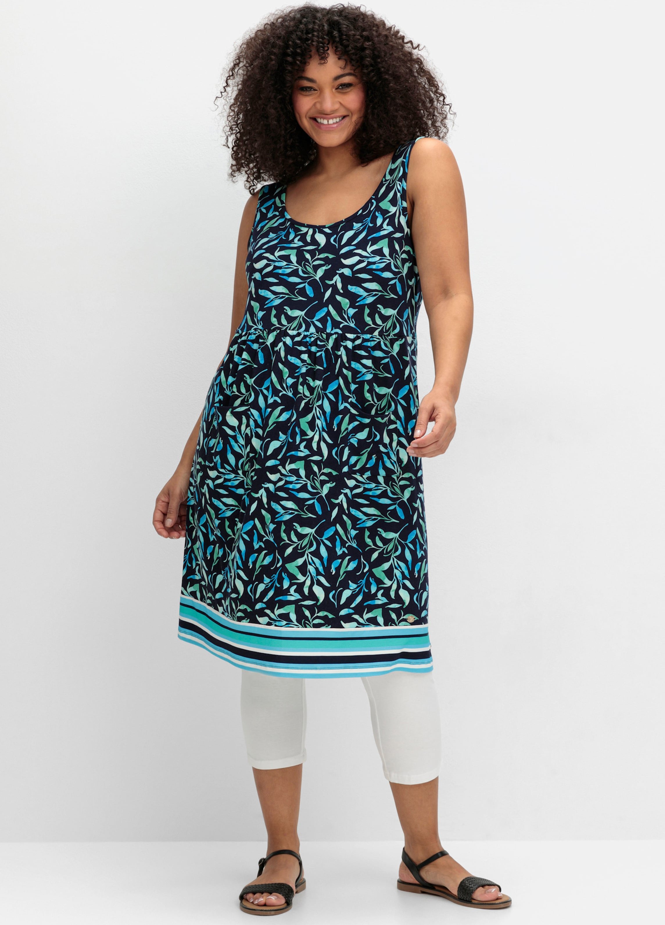 Sheego Jerseykleid mit floralem Alloverdruck