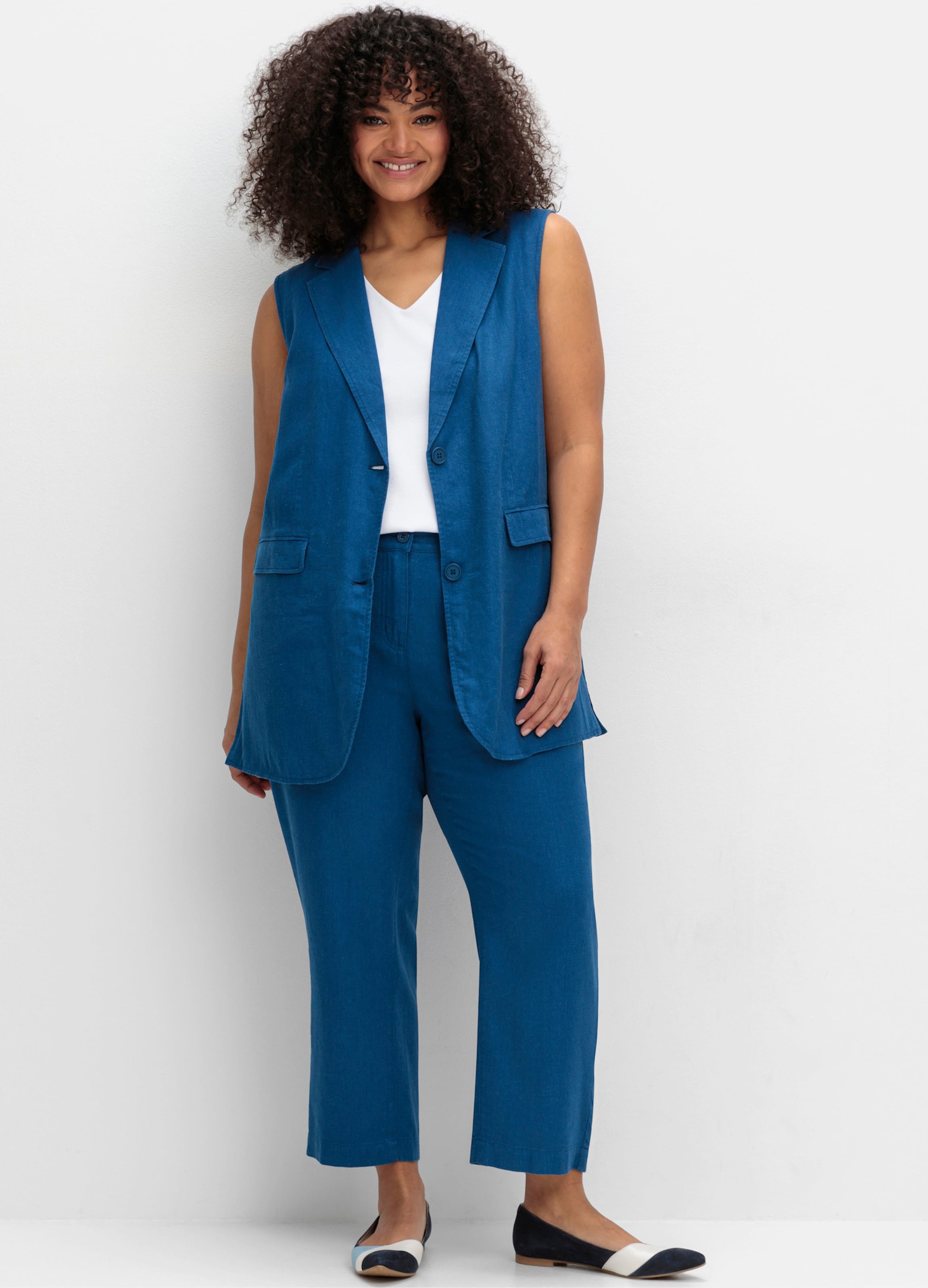 Sheego 7/8-Hose aus Leinen-Mix