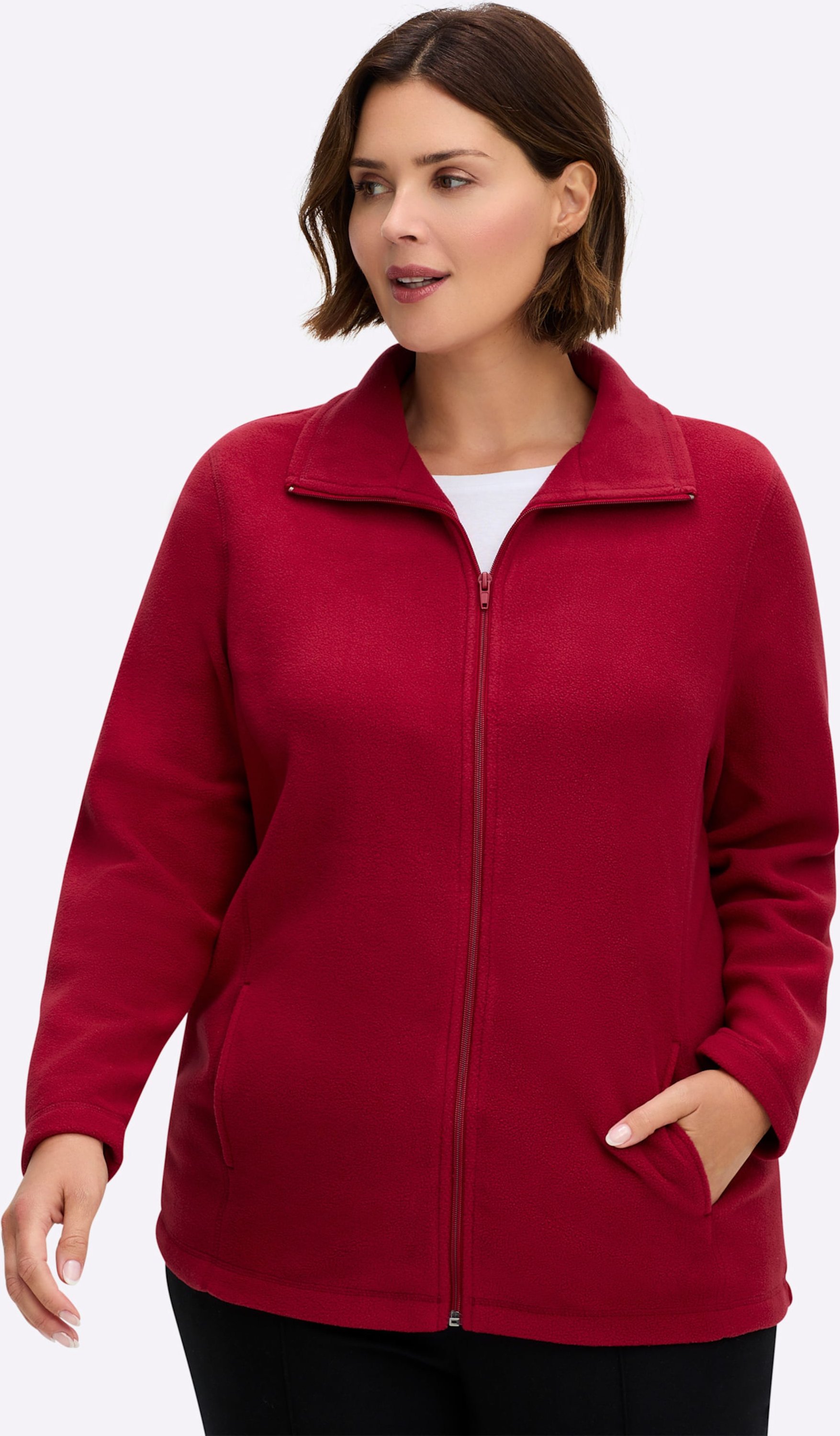 Sheego Fleecejacke mit zwei Taschen