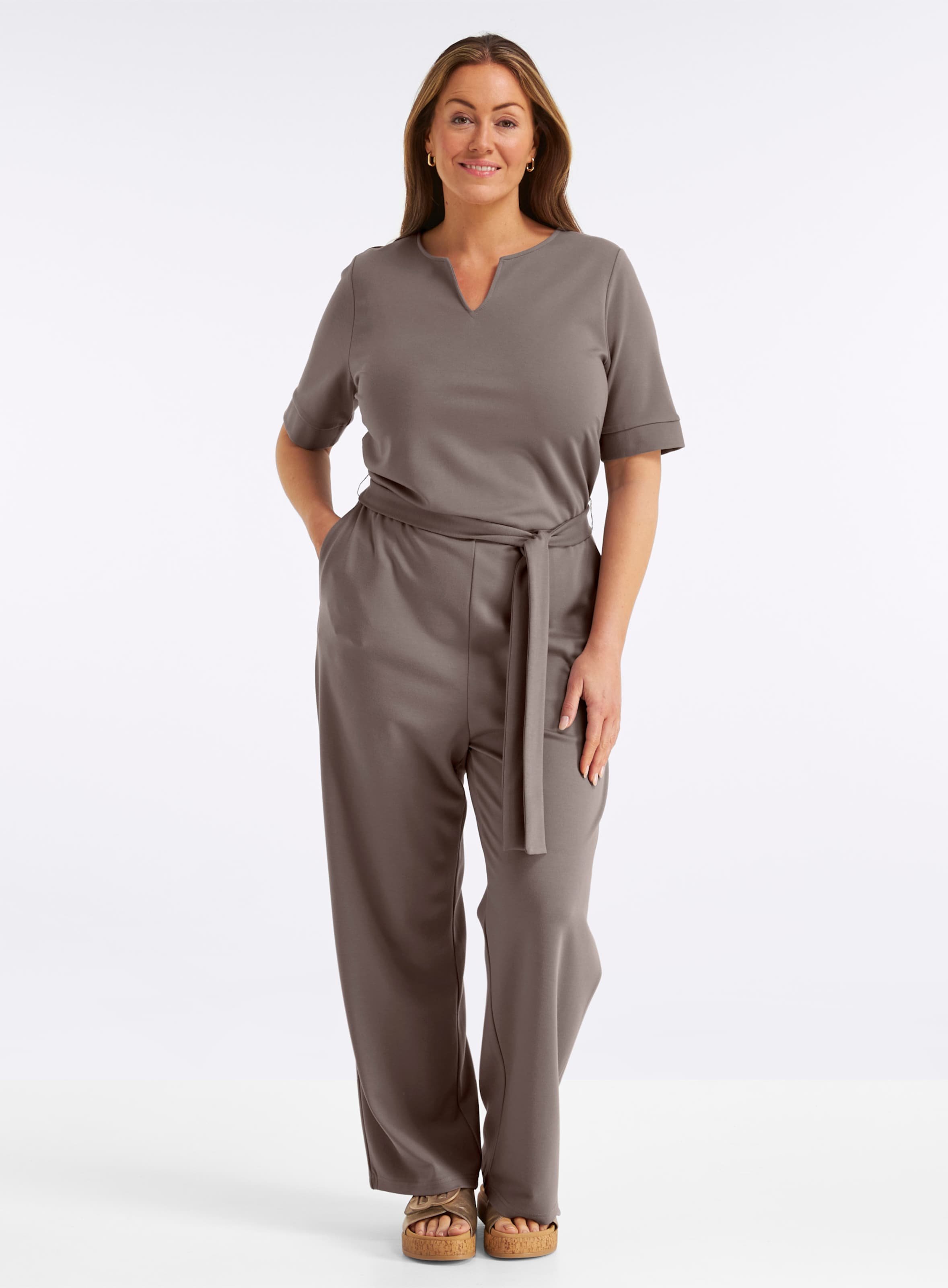 Sheego Jumpsuit mit Bindegürtel