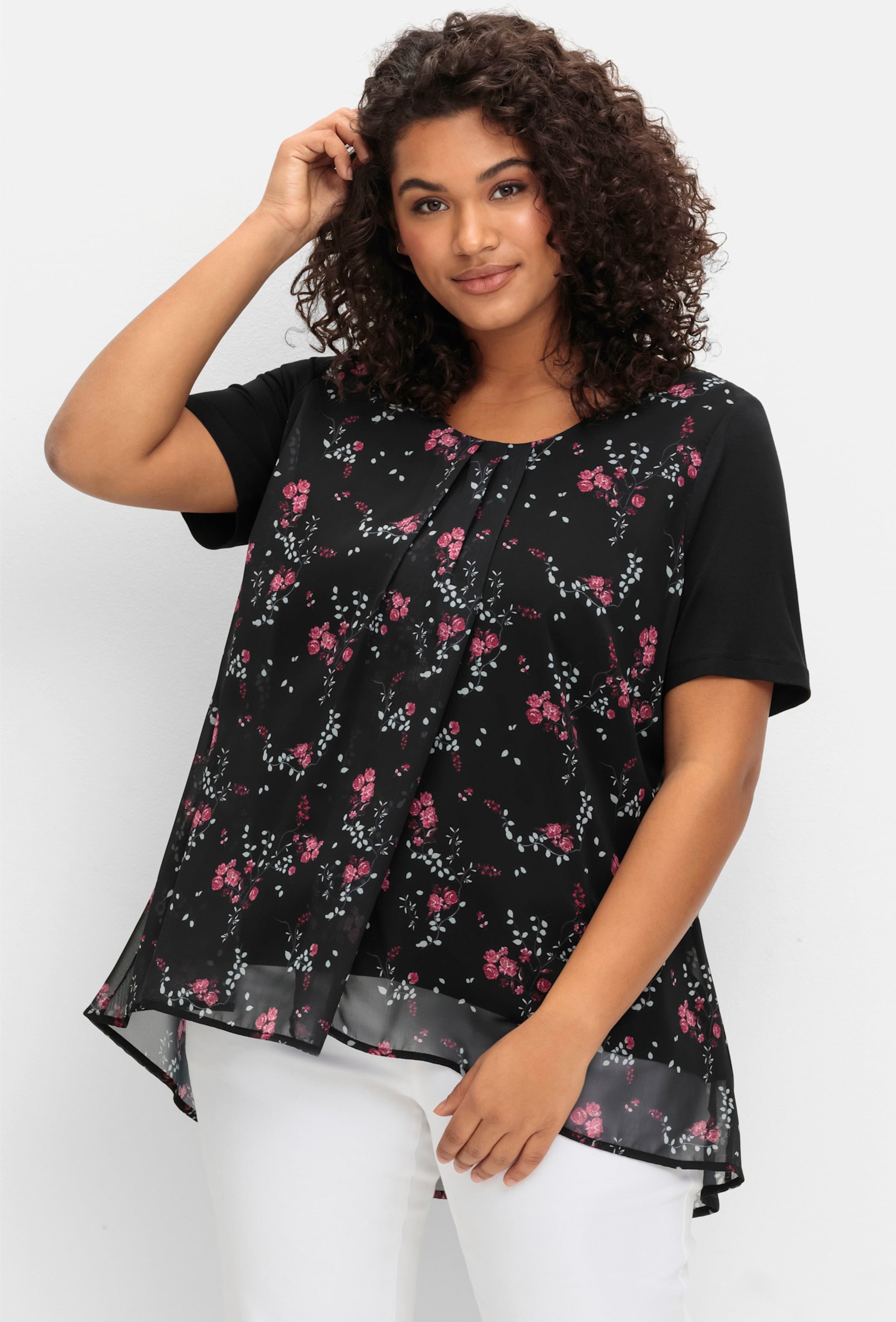 Sheego Blusenshirt in Lagenoptik