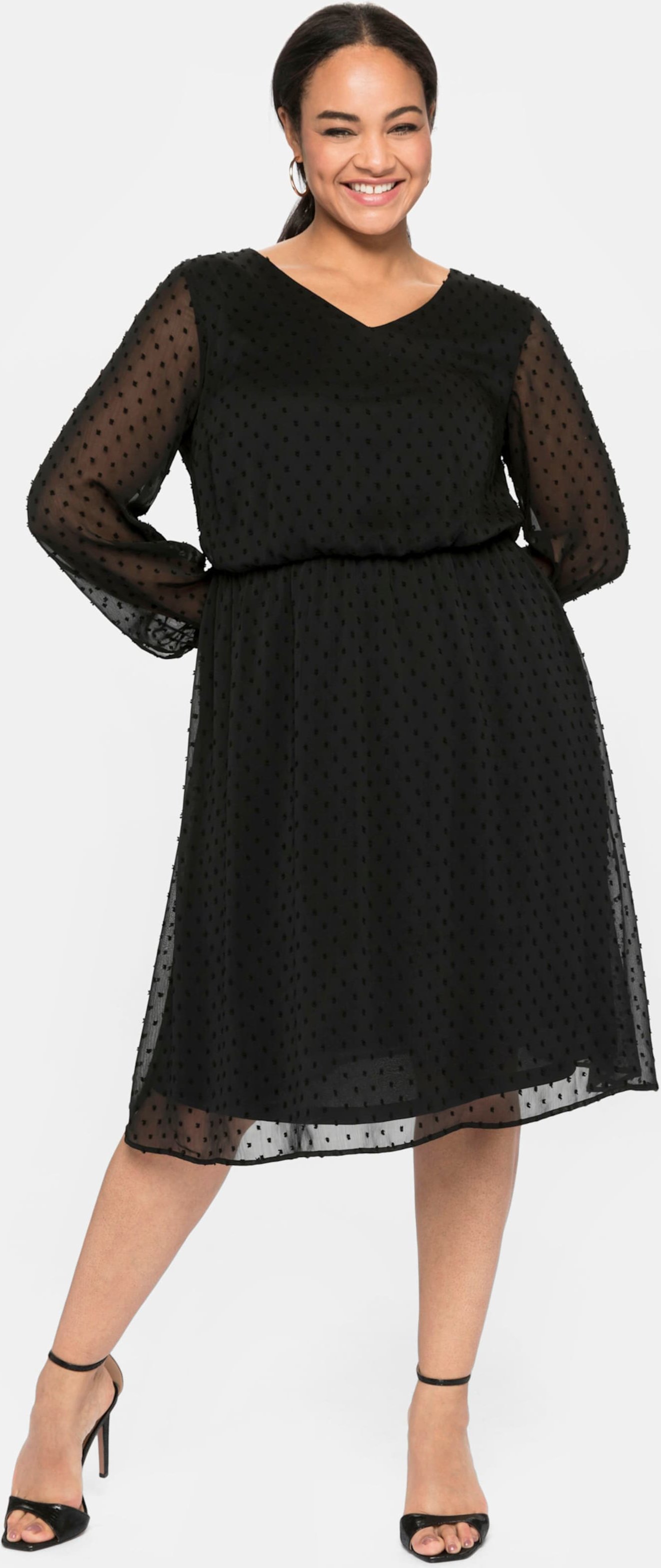 Sheego Chiffonkleid mit 3D-Effekt