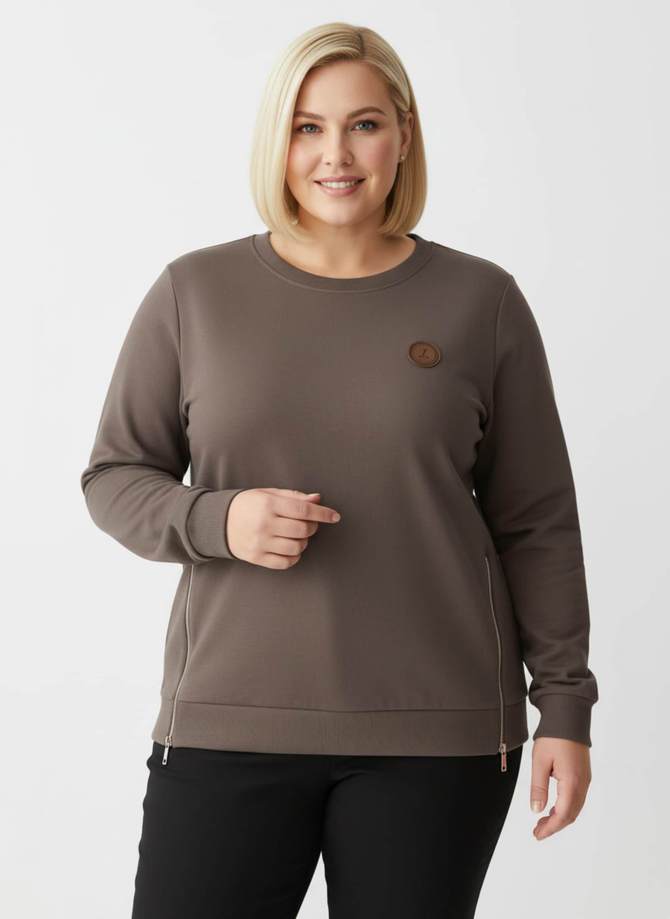 Sheego Sweatshirt mit Rippbündchen