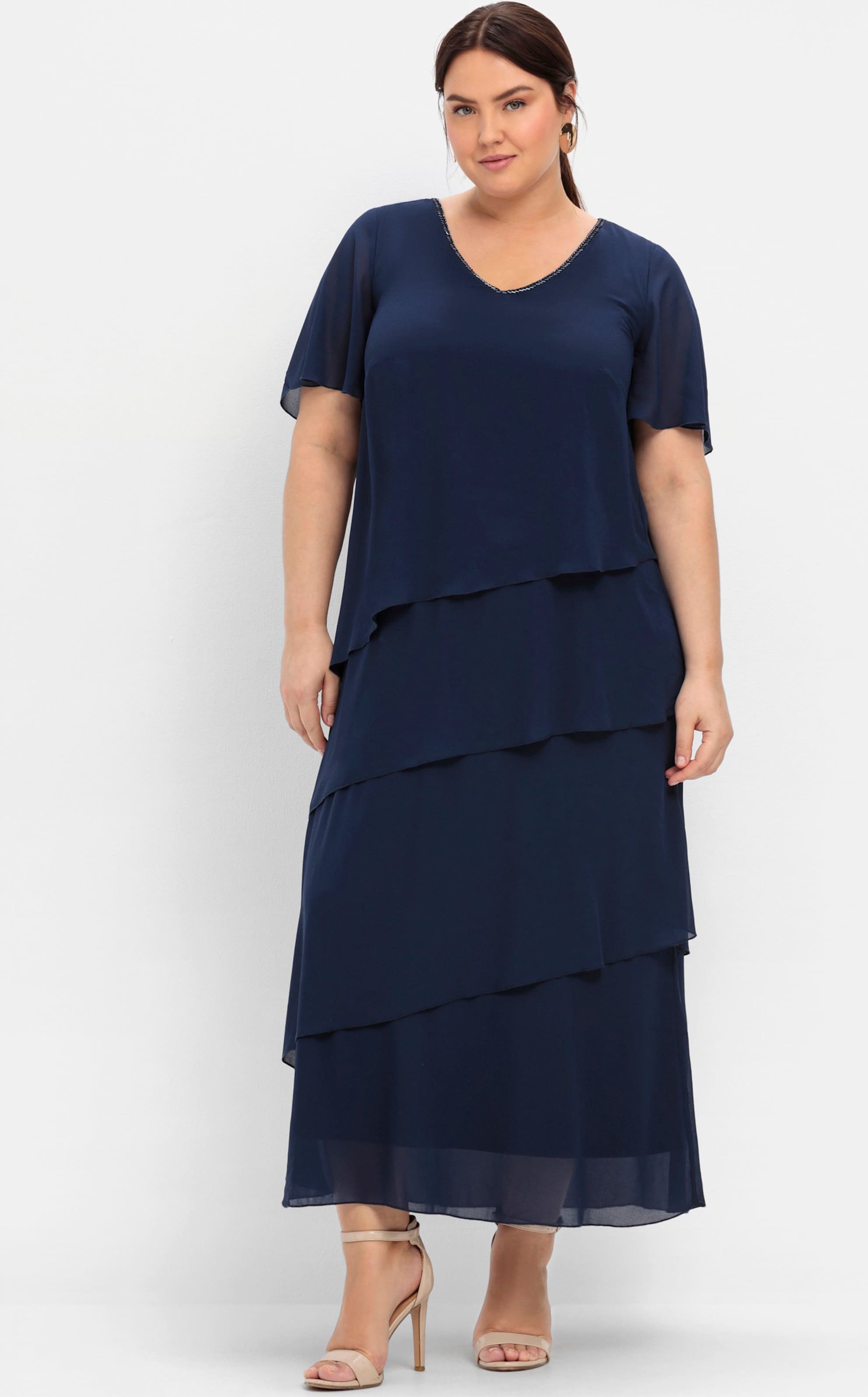 Sheego Cocktailkleid im Lagenlook, mit Volants