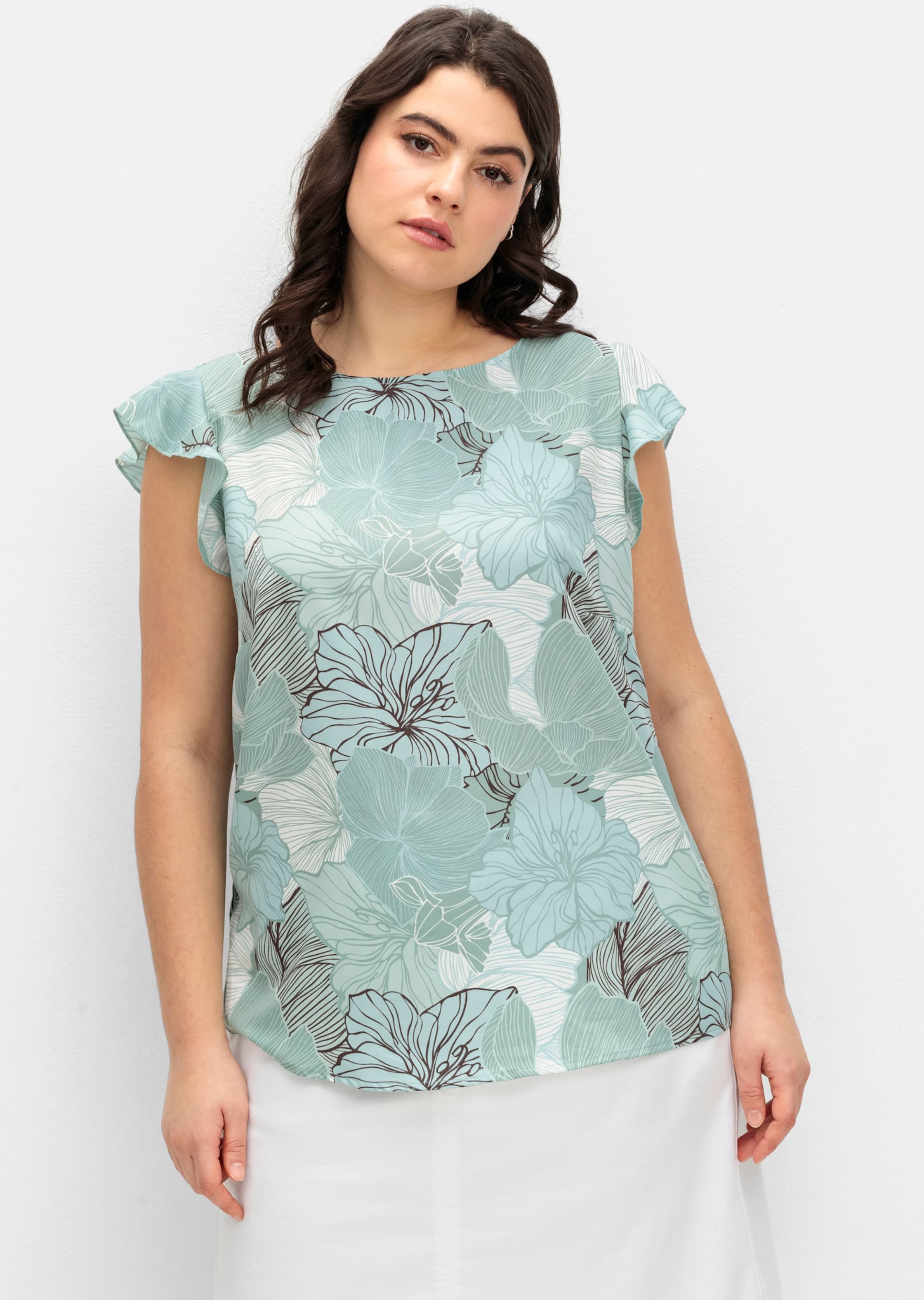 Sheego Blusentop mit Flügelärmeln