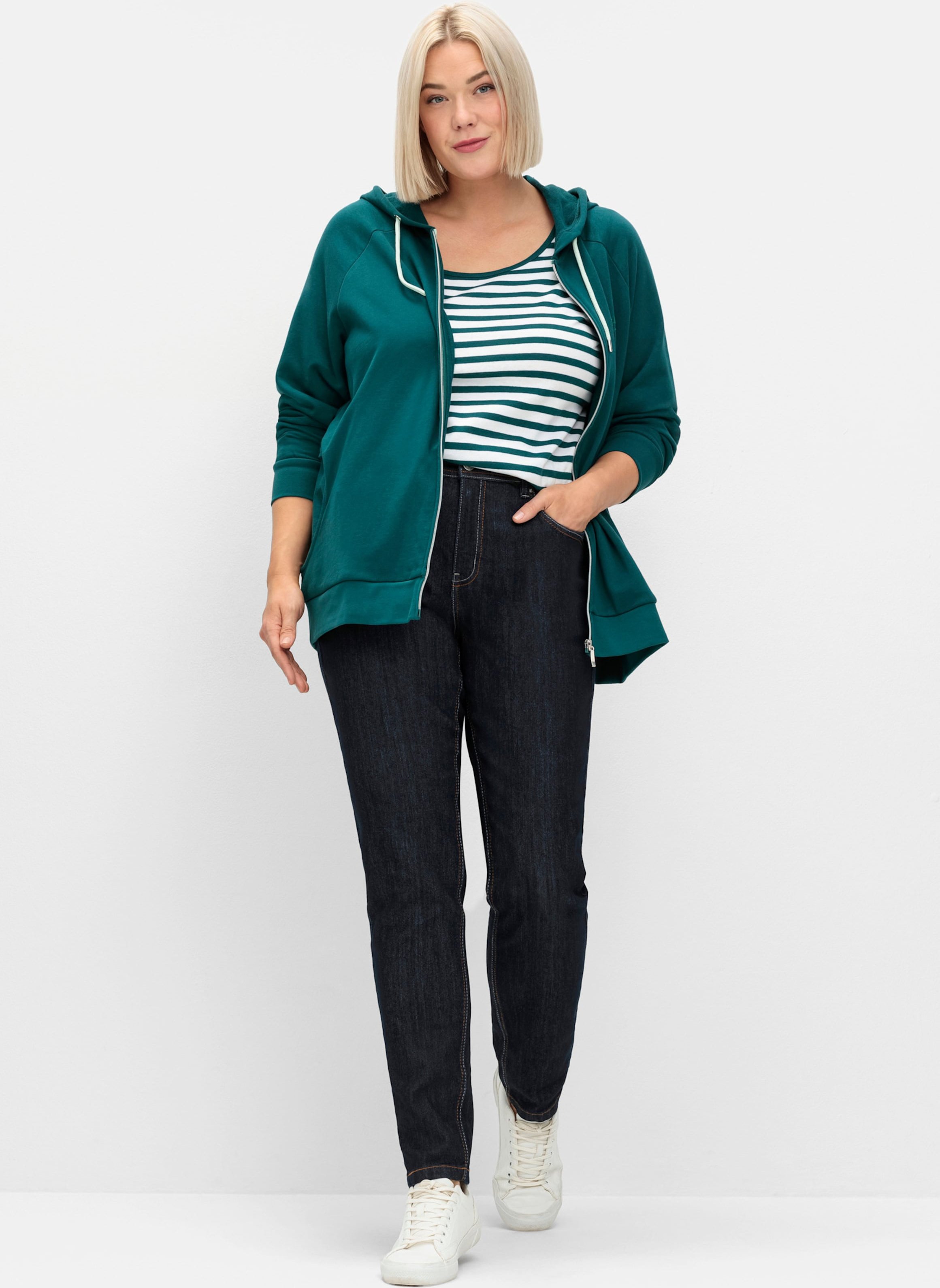 Sheego Streifenshirt mit Rundhalsausschnitt