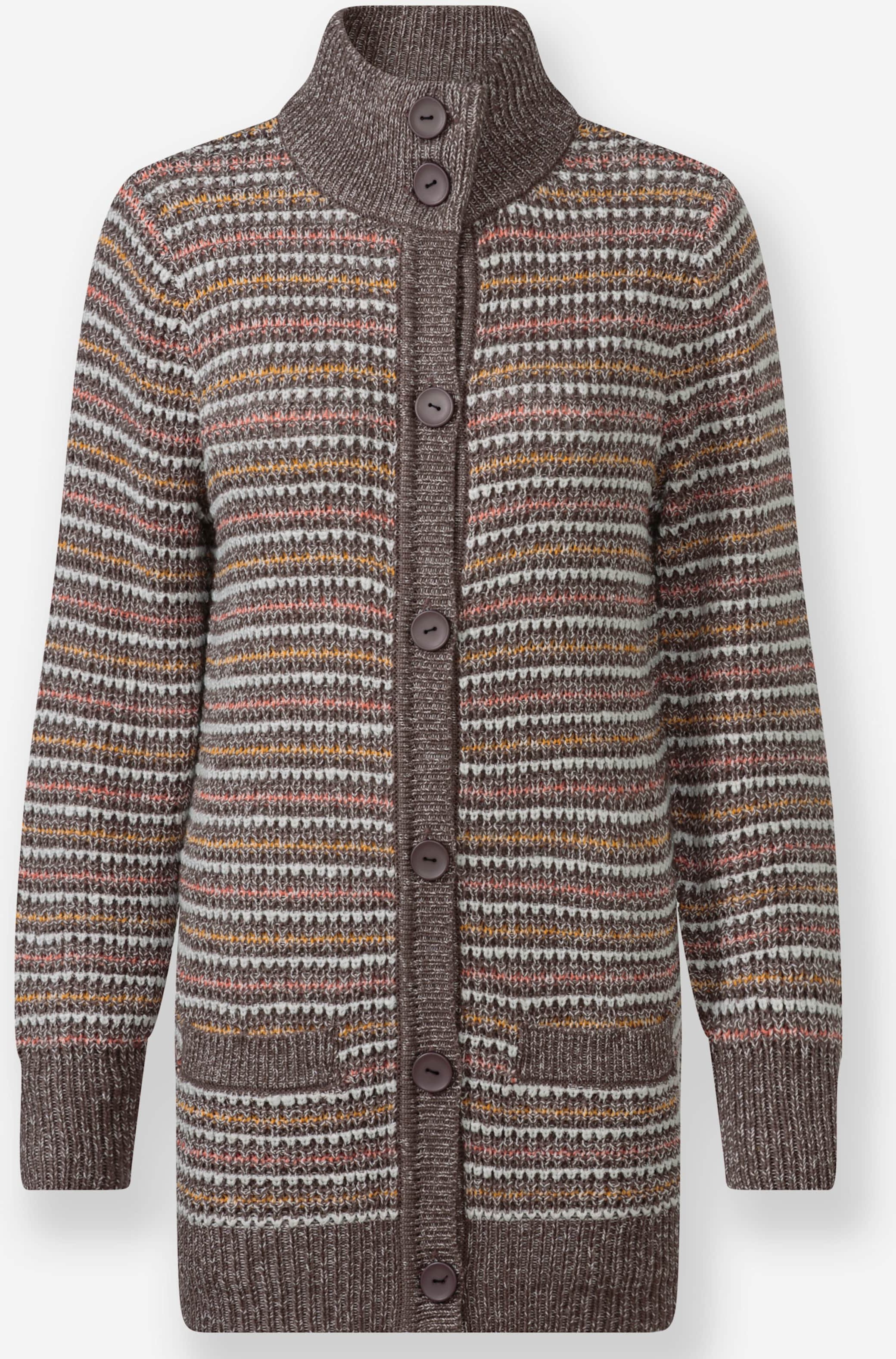 Sheego Strickjacke mit hohem Stehkragen