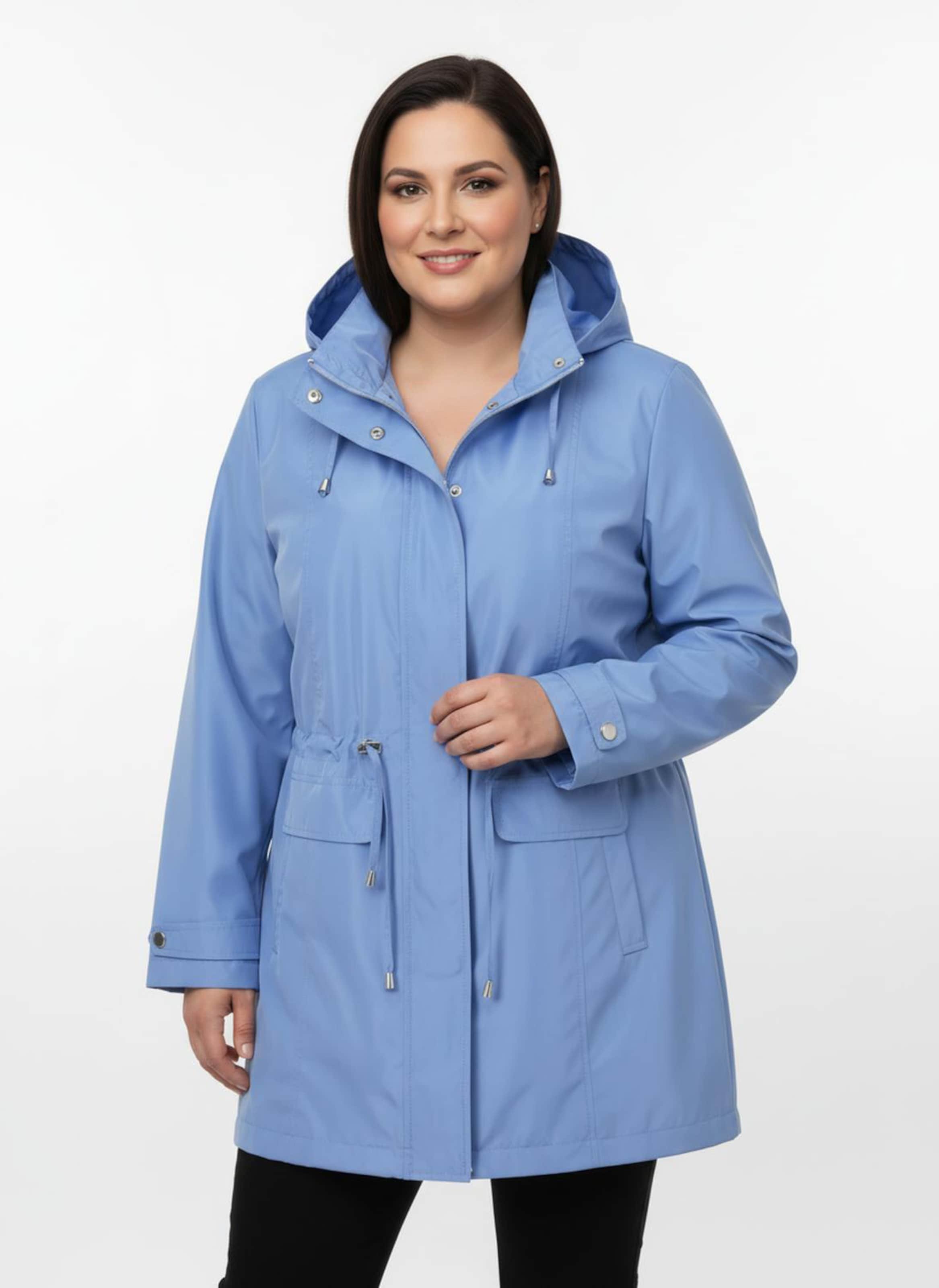 Sheego Jacke mit regulierbarer Kapuze und Taille