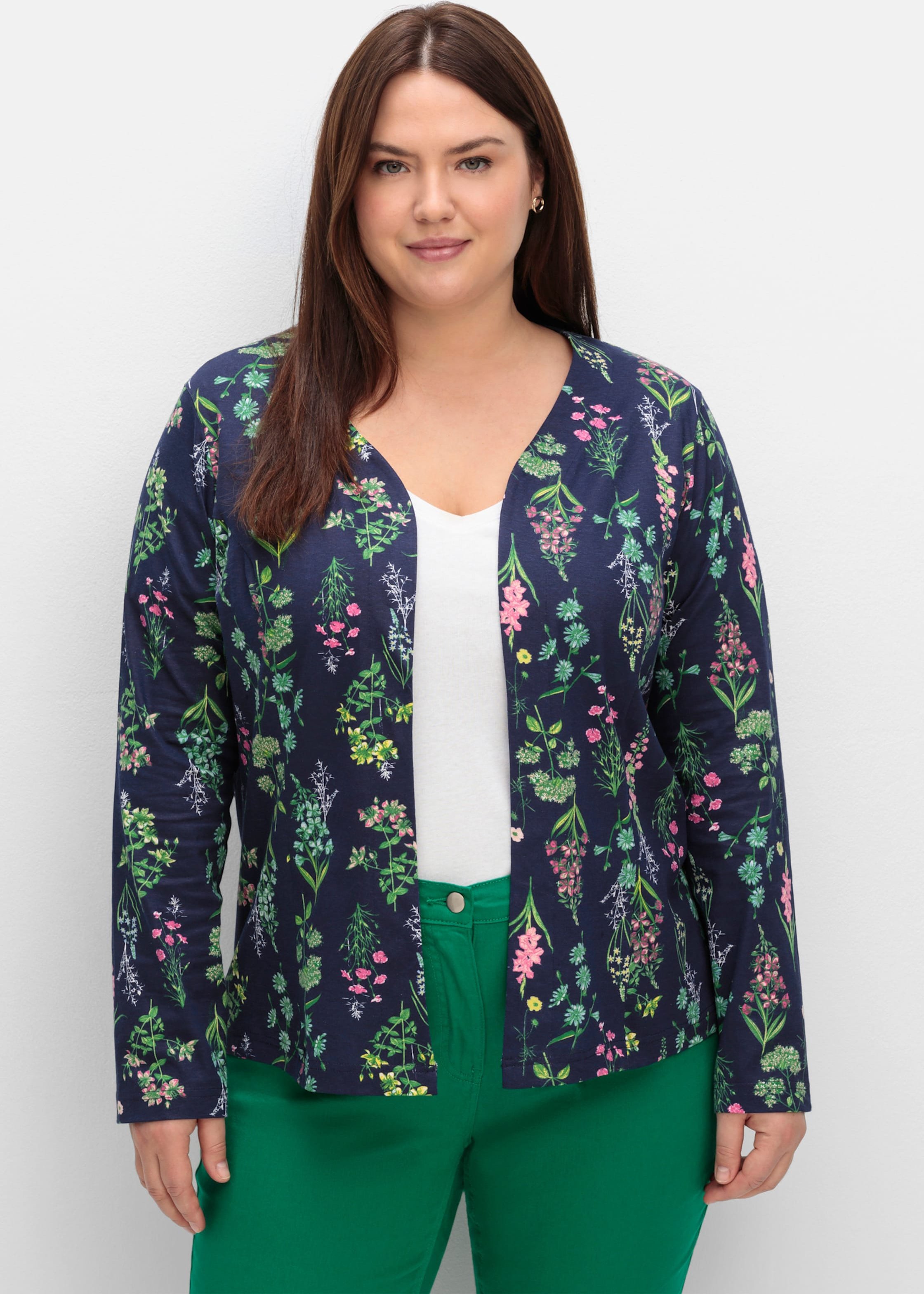 Sheego Shirtjacke ohne Verschluss