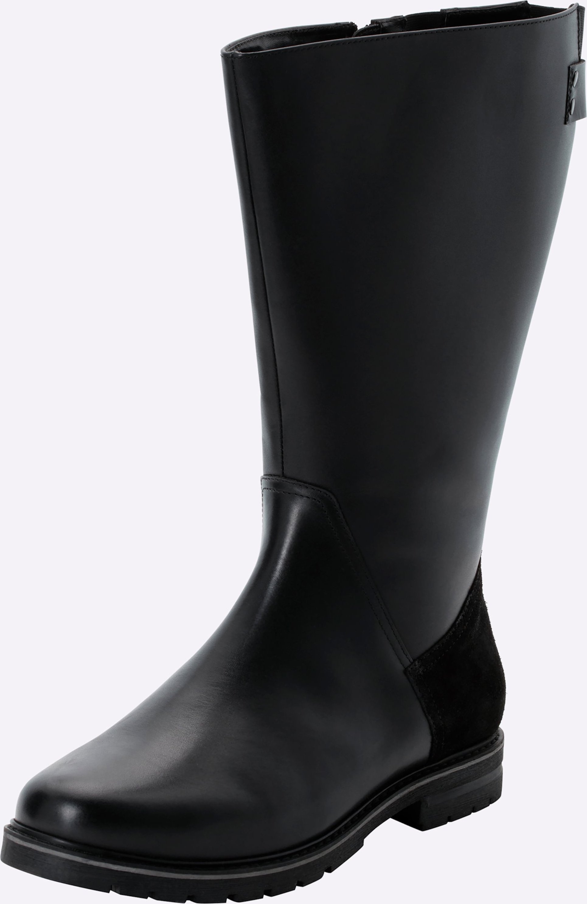 Sheego Weitschaftstiefel aus Rinds- und Veloursleder