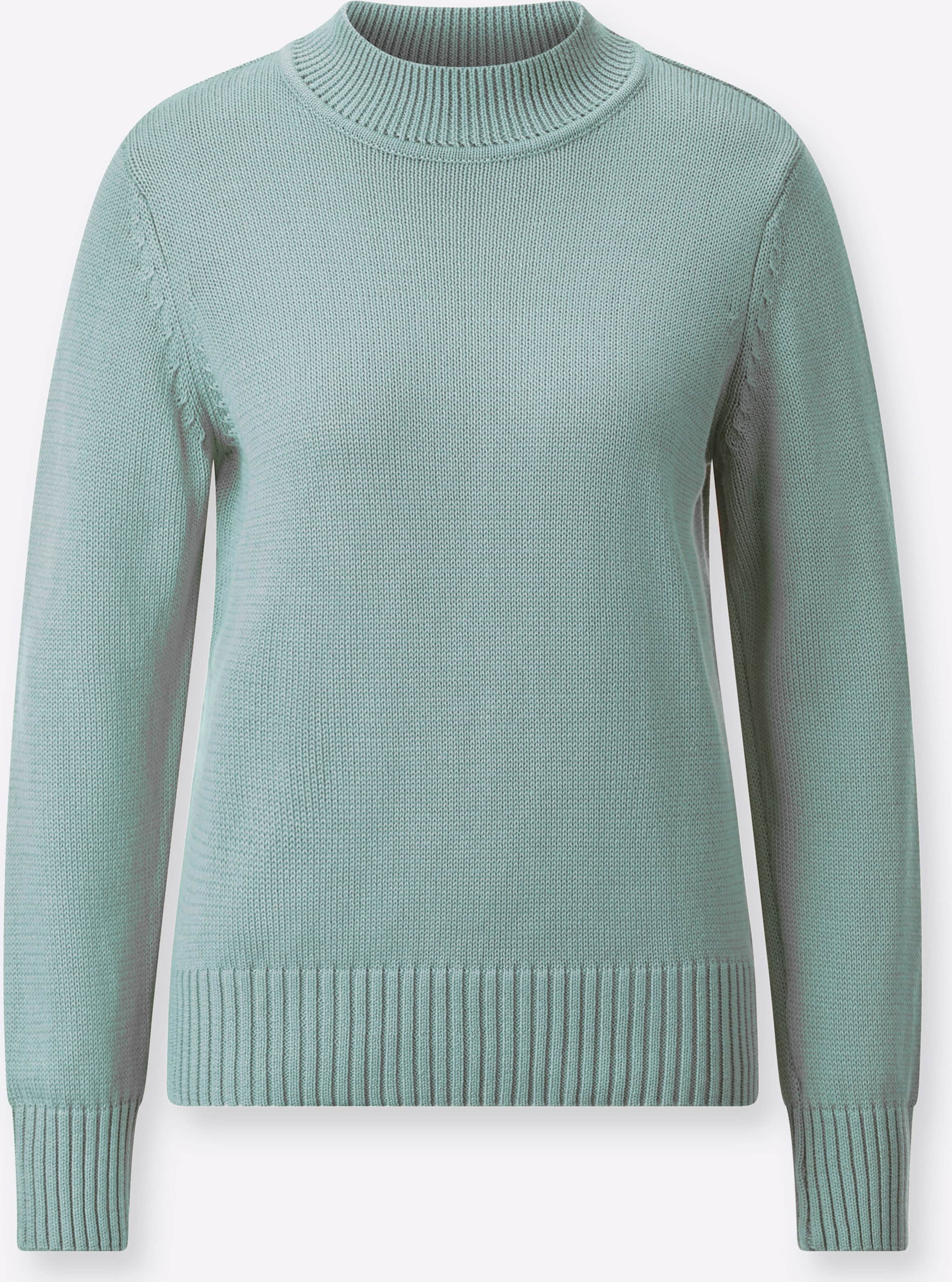 Sheego Stehkragenpullover mit Baumwolle