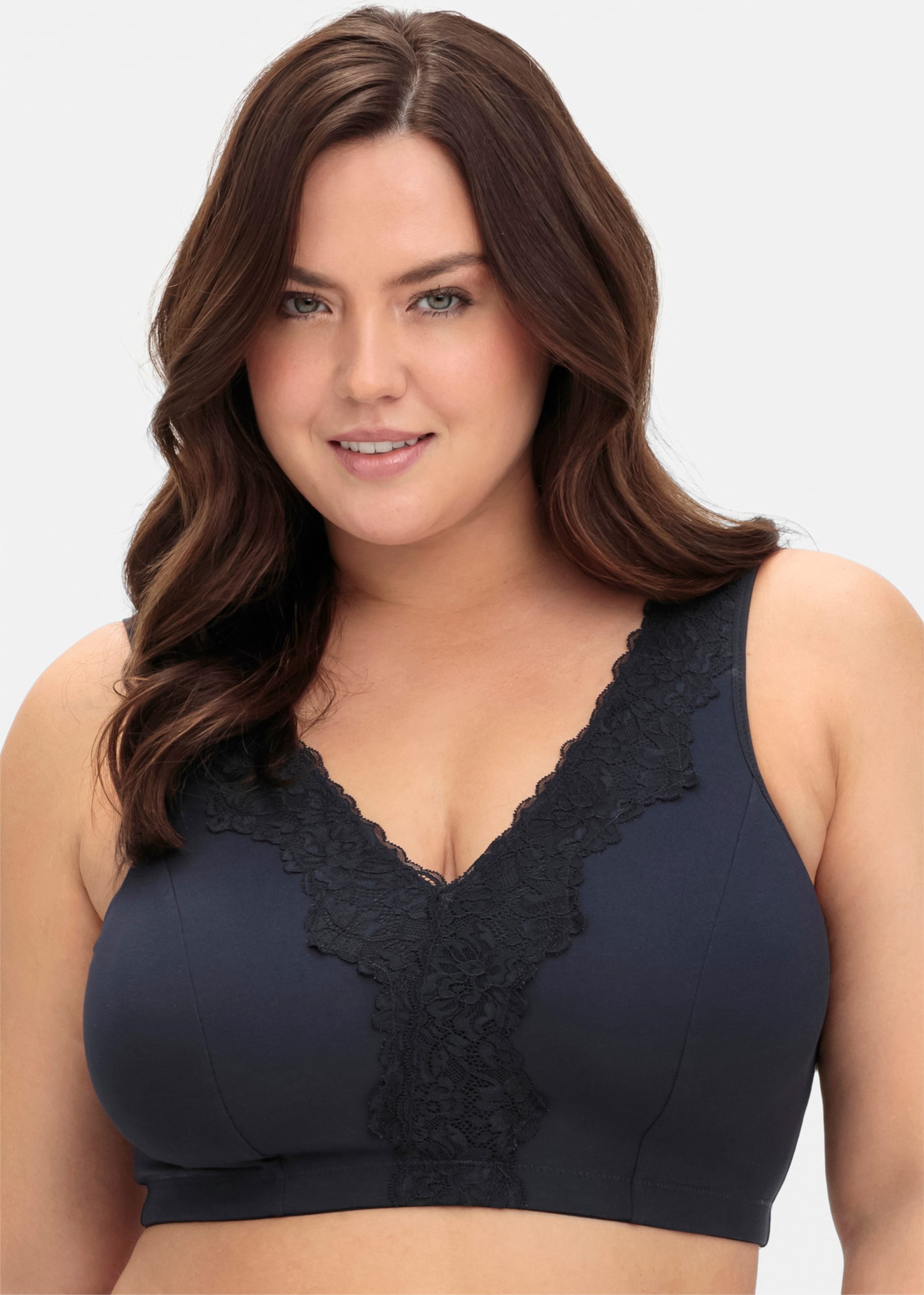 Sheego Bügelloser BH in Bustier-Form, mit Spitzenborte