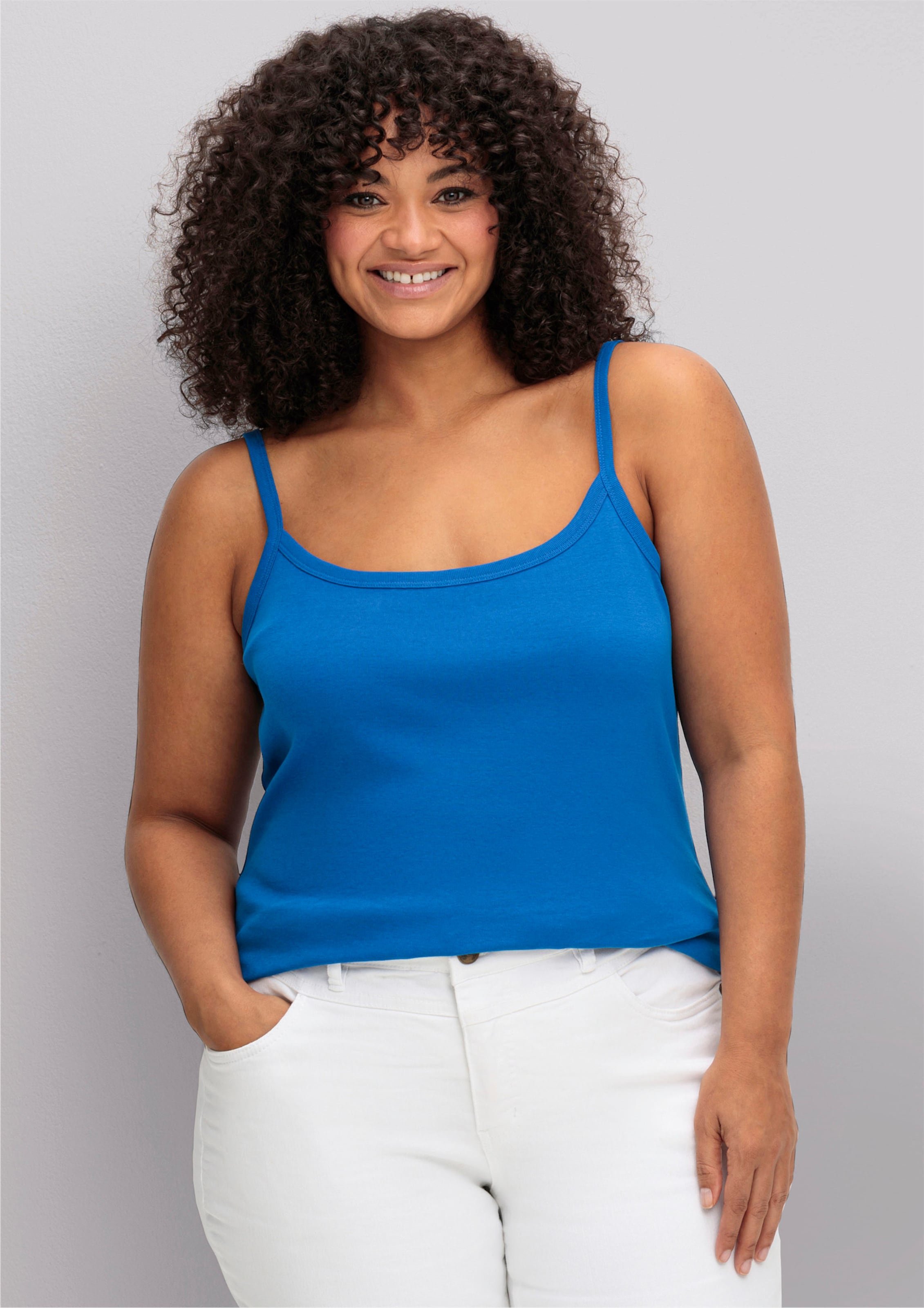 Sheego Spaghettitop in Rippqualität