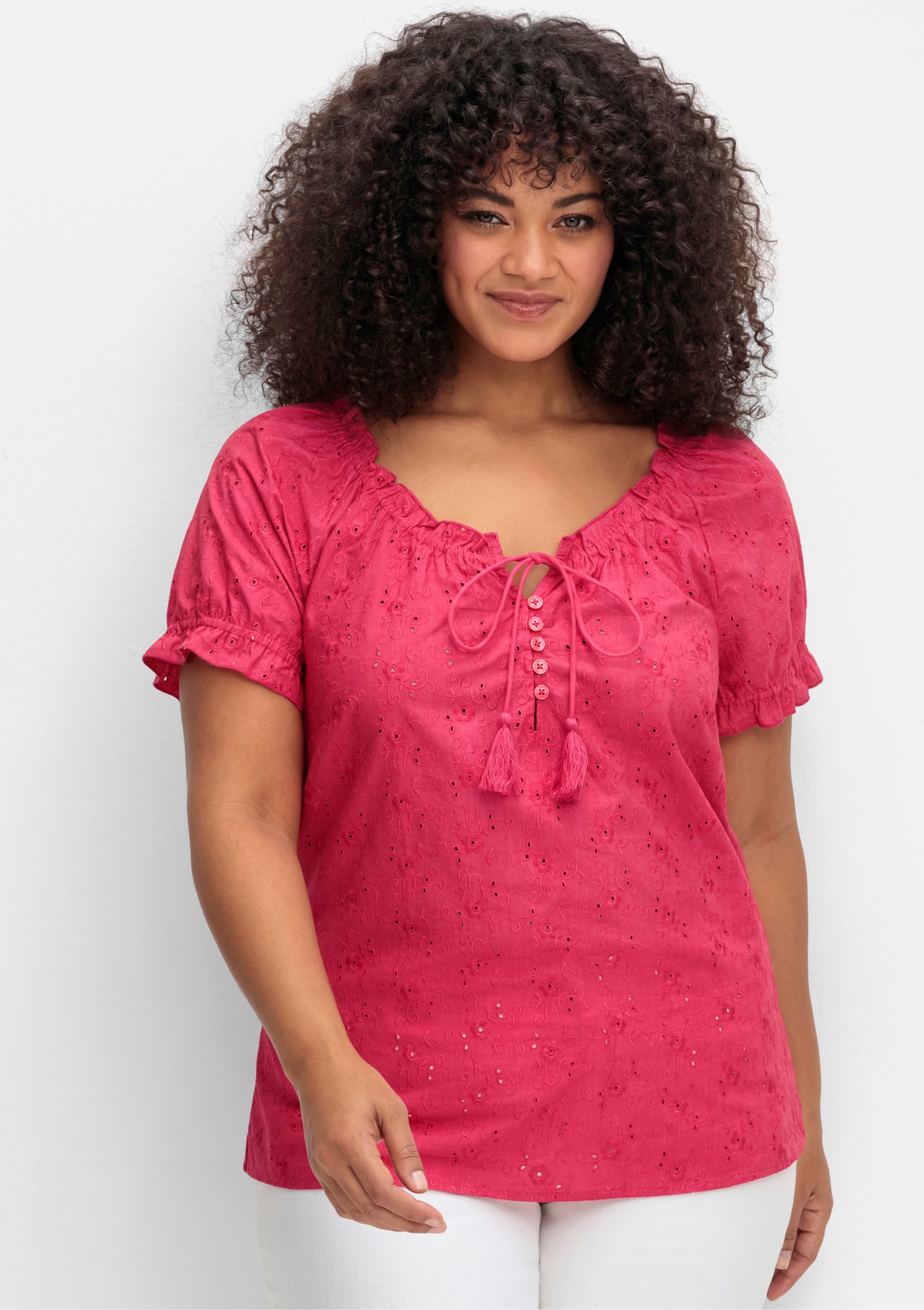 Sheego Tunika mit Lochstickerei