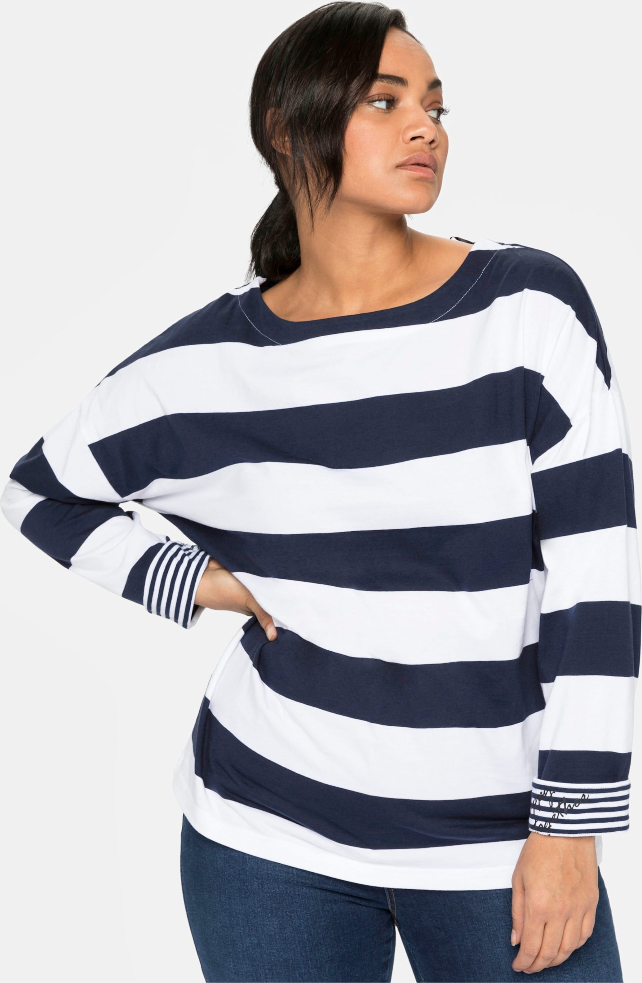 Sheego Langarmshirt mit Blockstreifen