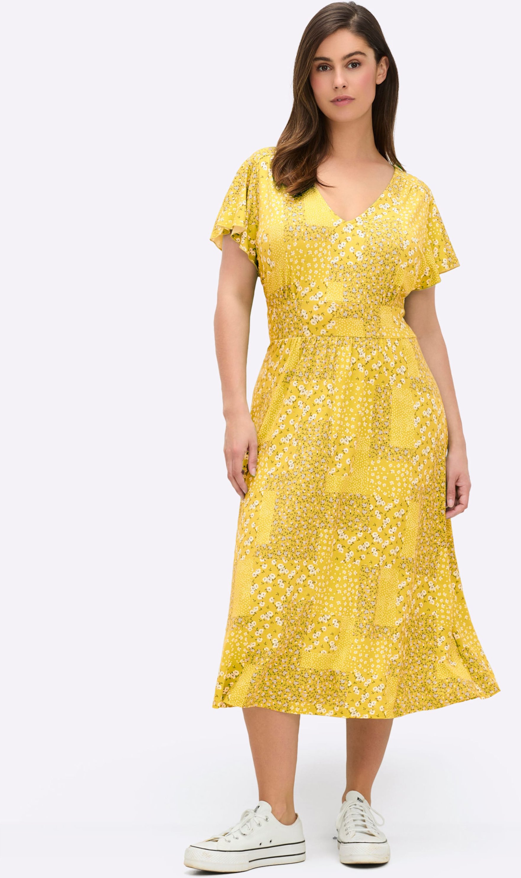 Sheego Jerseykleid mit Flügel-Ärmeln