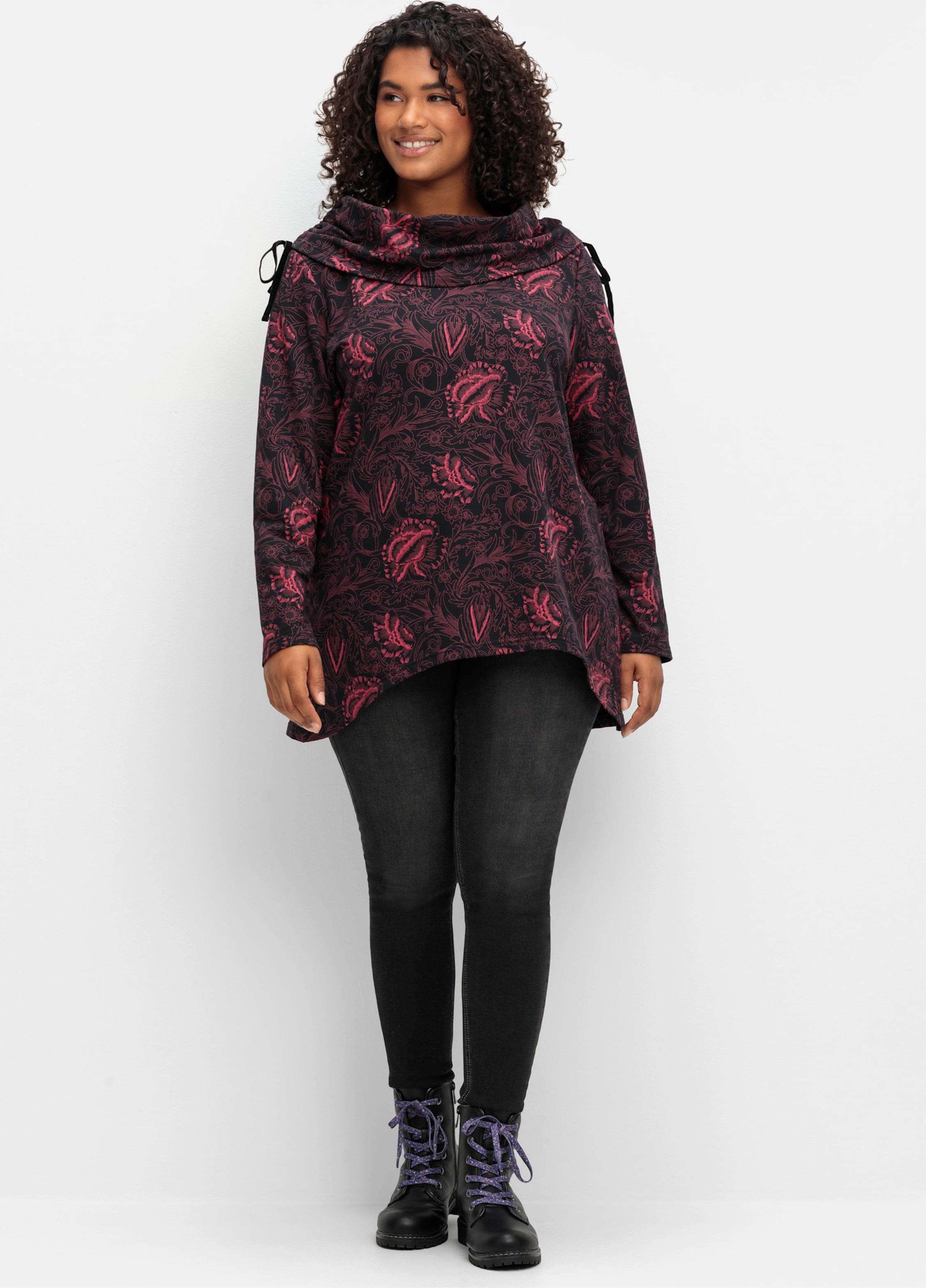 Thumbnail - Sheego Sweatshirt mit weitem Schalkragen