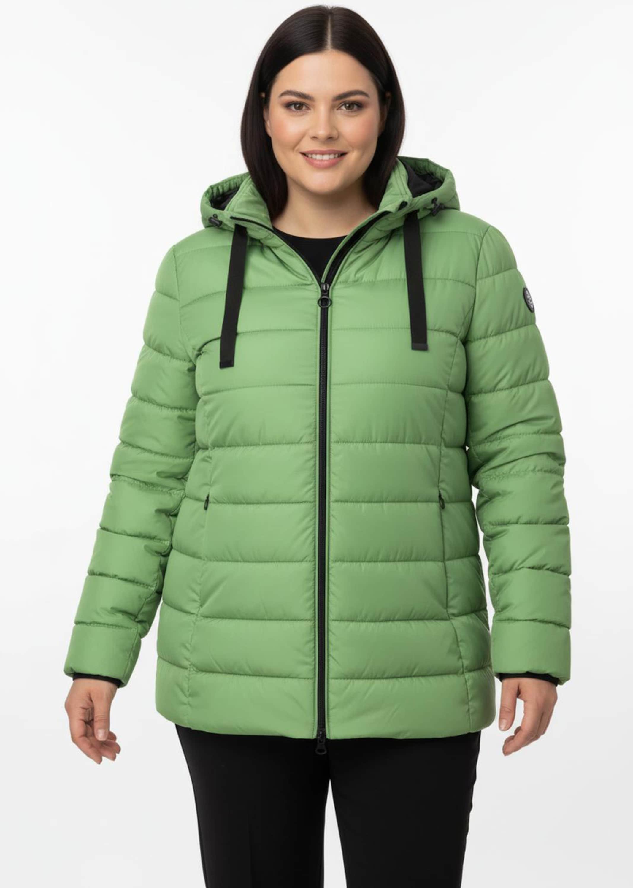 Sheego Steppjacke mit elastischer Kontrast-Paspelierung