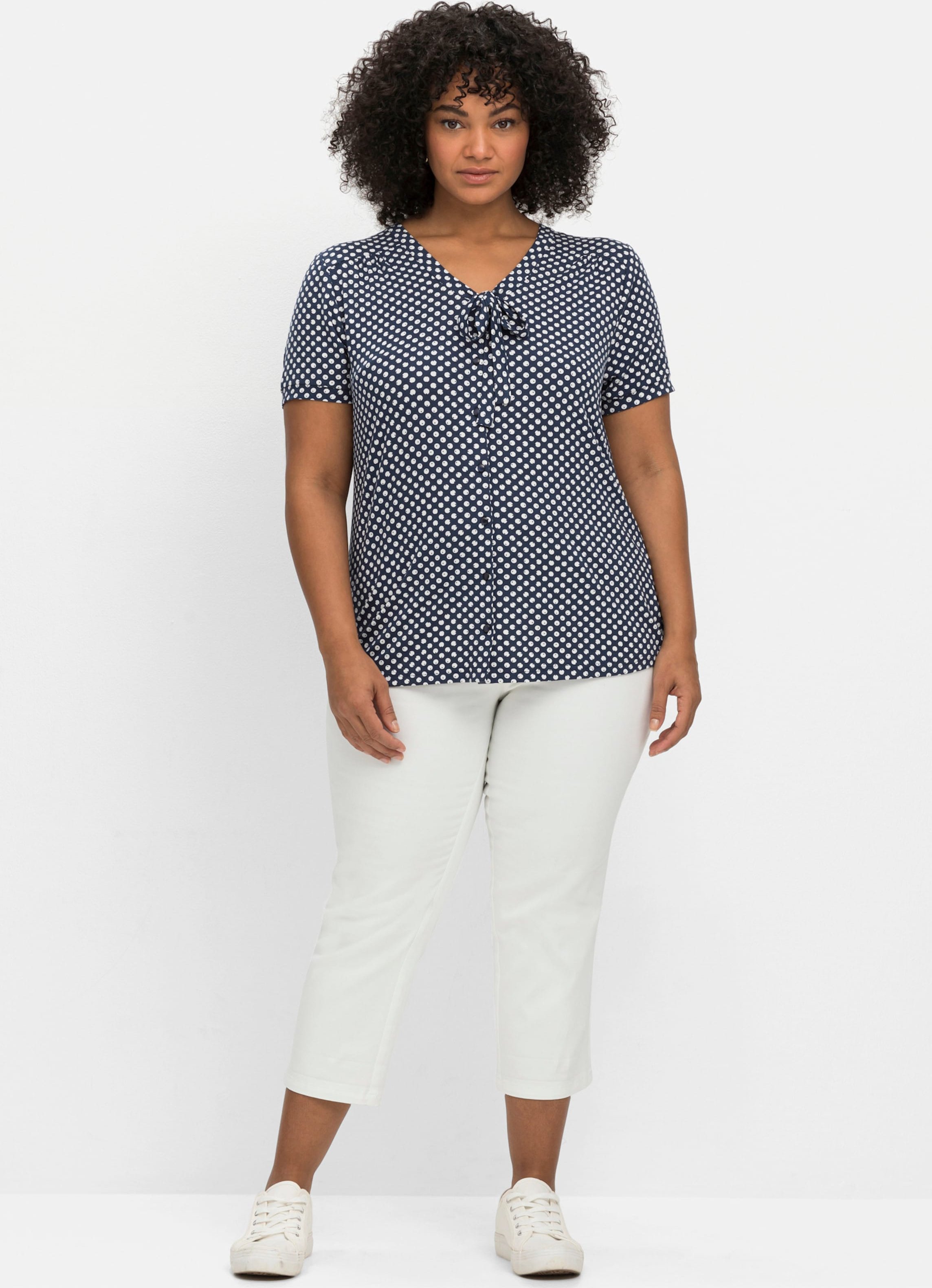 Sheego Shirt mit Punktedruck