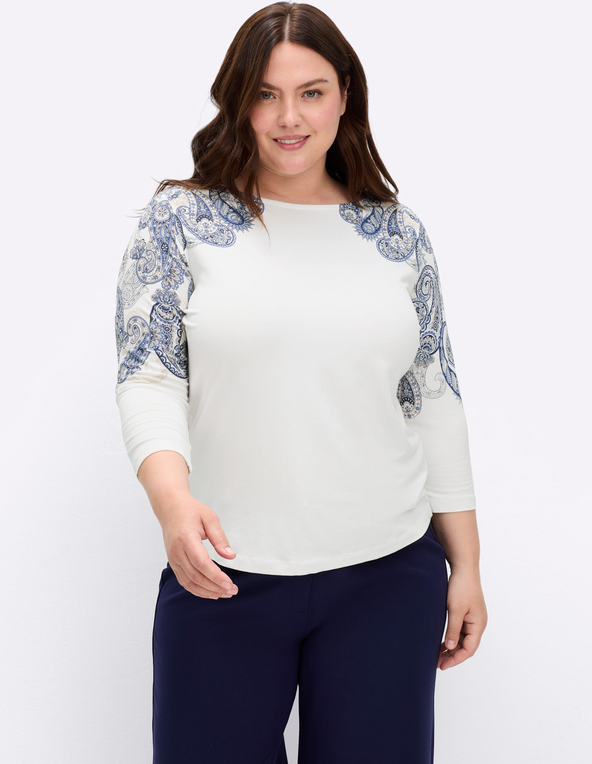 Sheego 3/4-Arm-Shirt mit Paisley-Druck