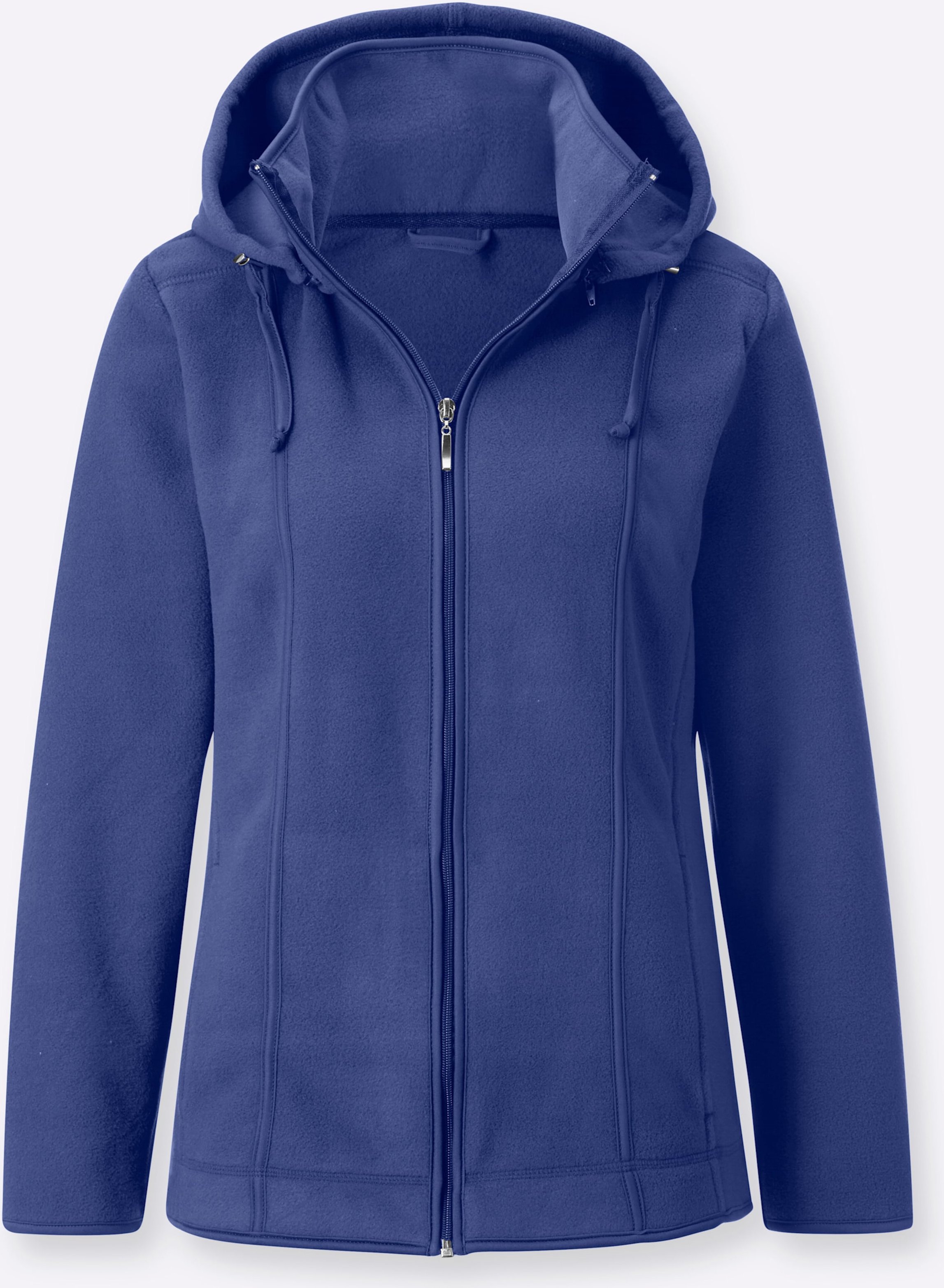 Sheego Fleecejacke mit abnehmbarer Kapuze
