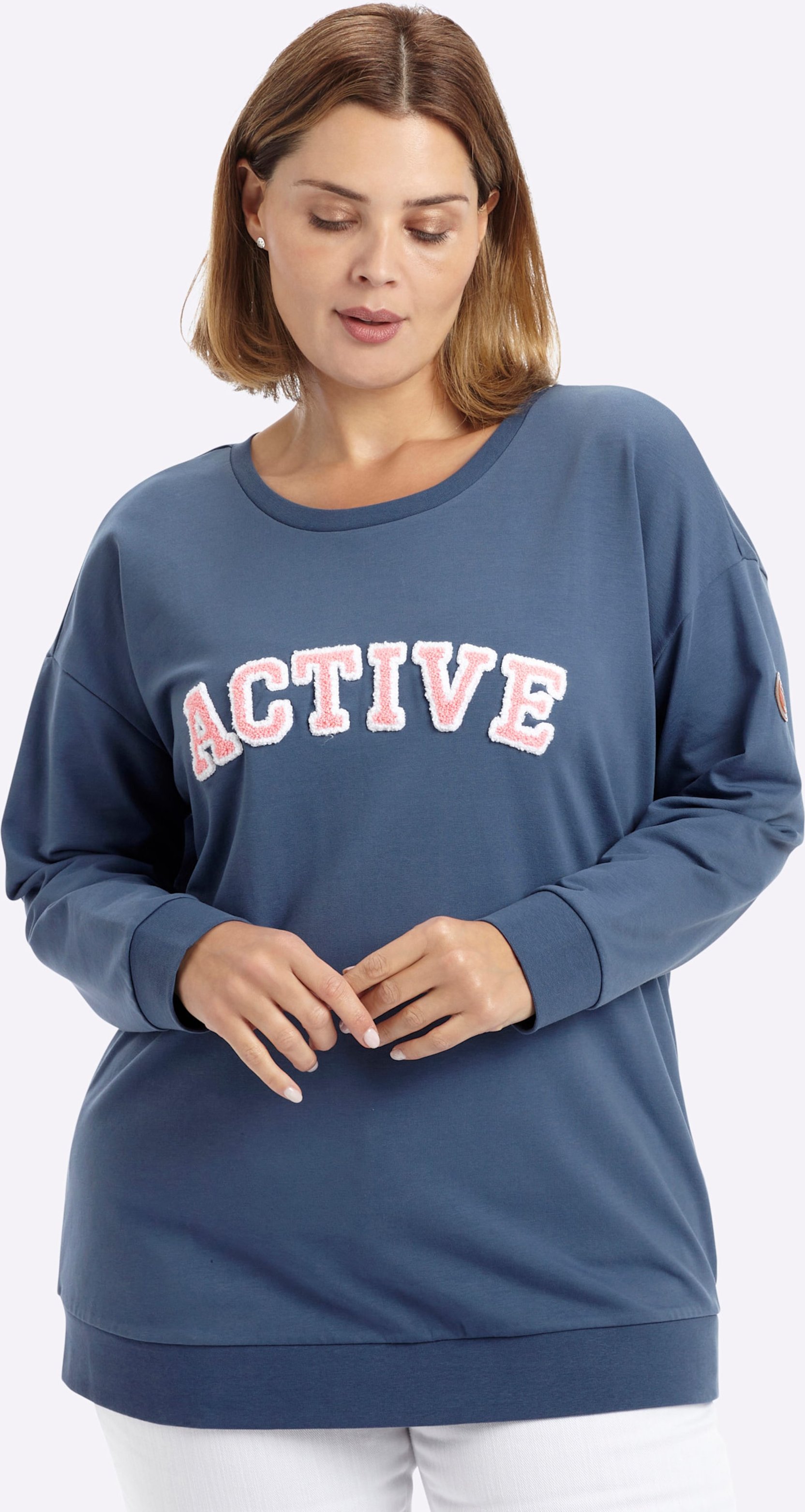 Sheego Sweatshirt mit Flockprint