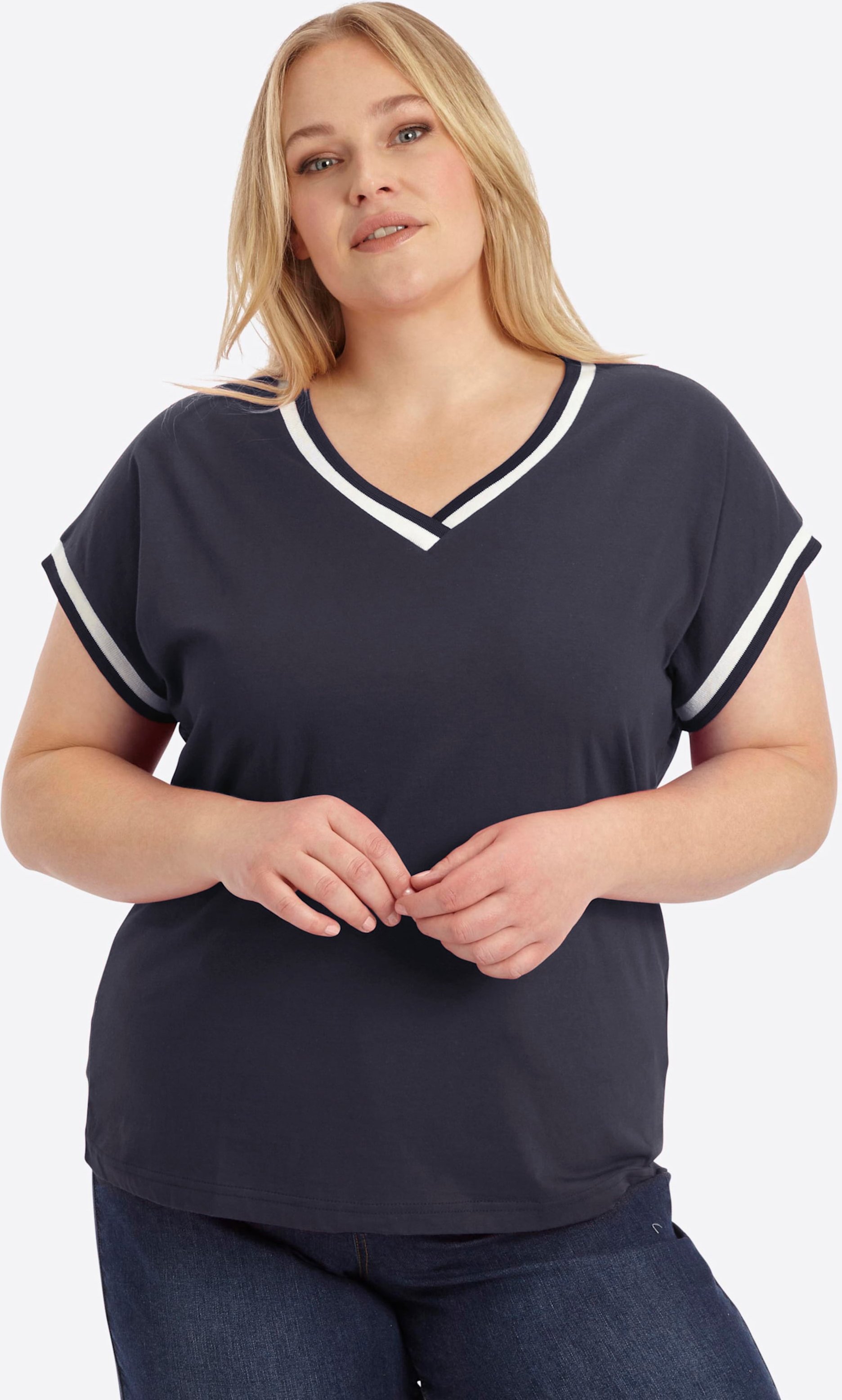 Sheego Kurzarmshirt mit Zierband