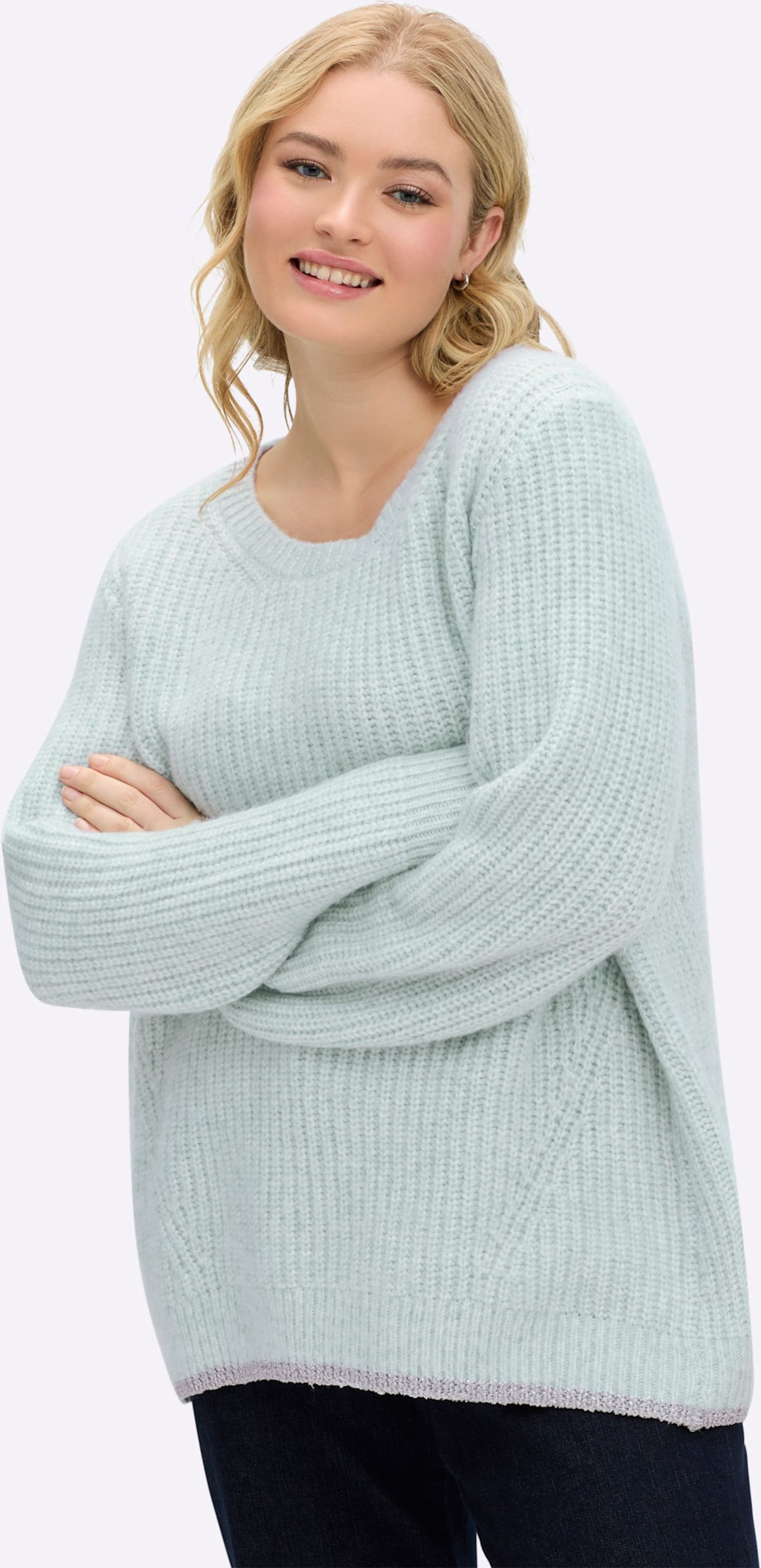 Sheego Pullover im Rippstrick