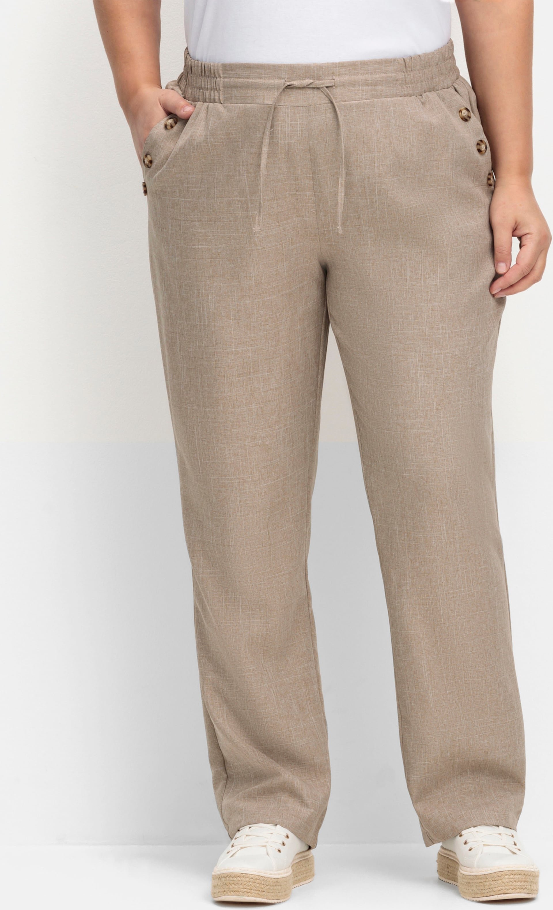 Sheego Hose in Leinen-Optik