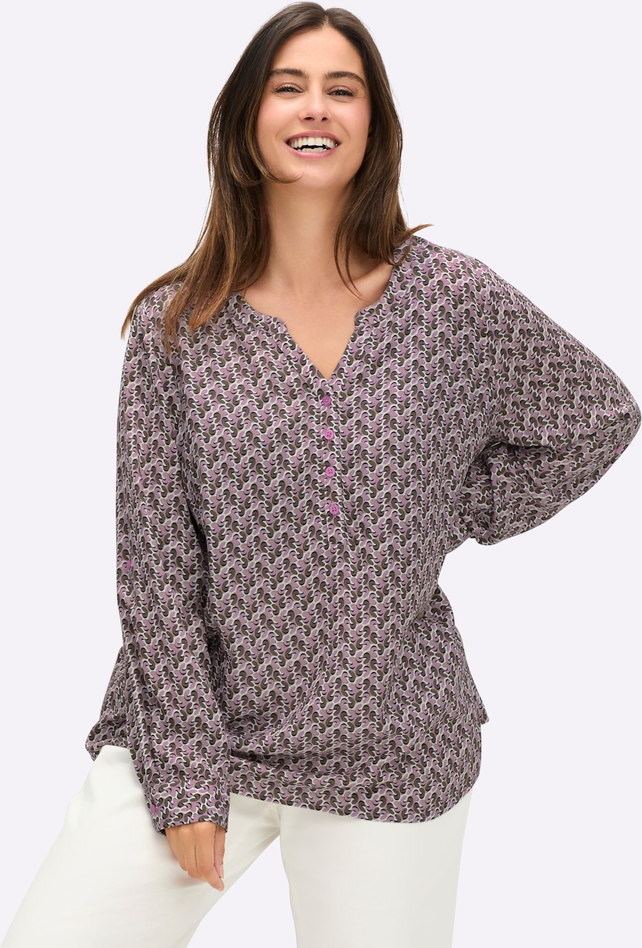 Thumbnail - Sheego Druckbluse aus Viskose in ECOVERO-Qualität