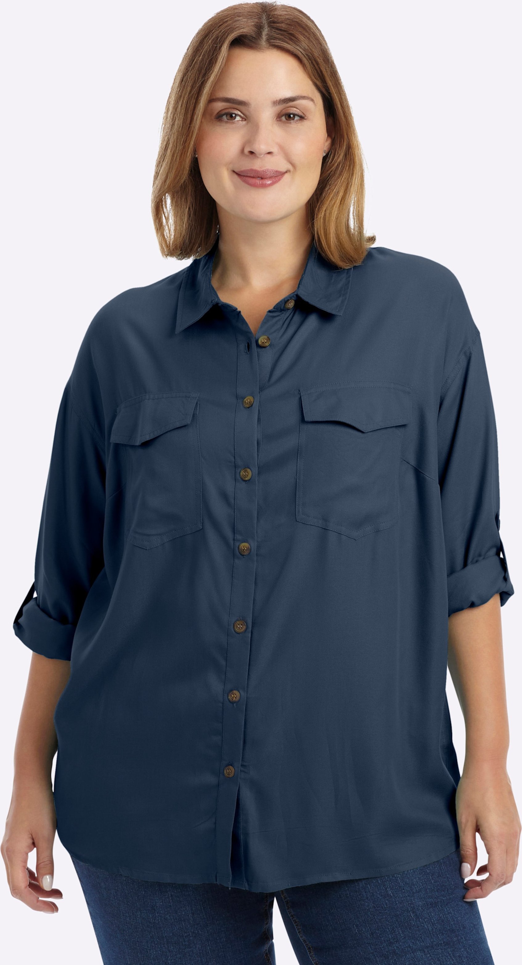 Thumbnail - Sheego Hemdbluse aus reiner Viskose