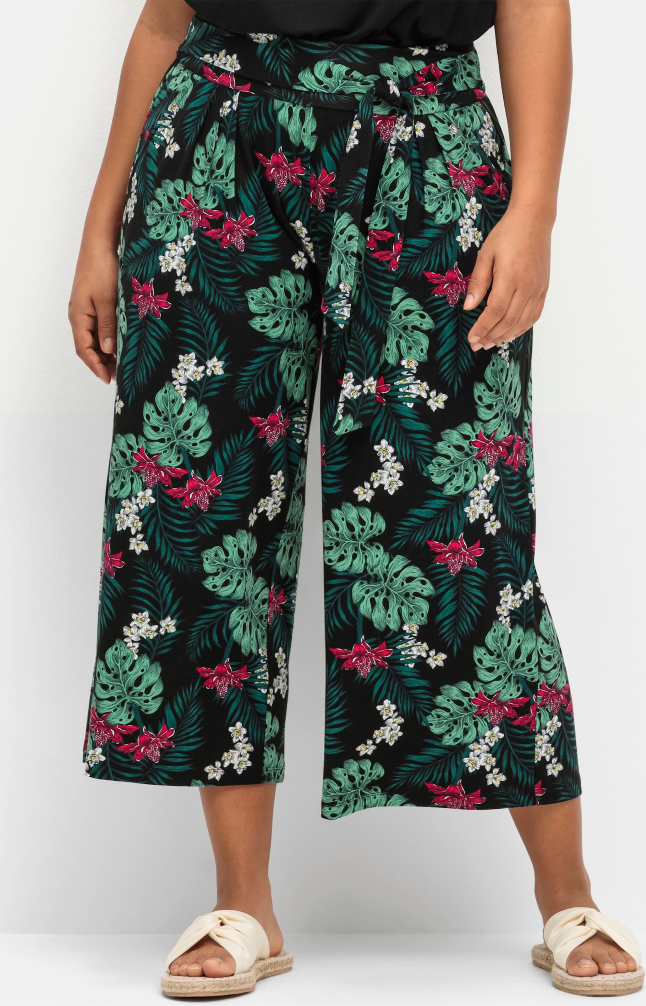 Sheego Culotte mit tropischem Muster