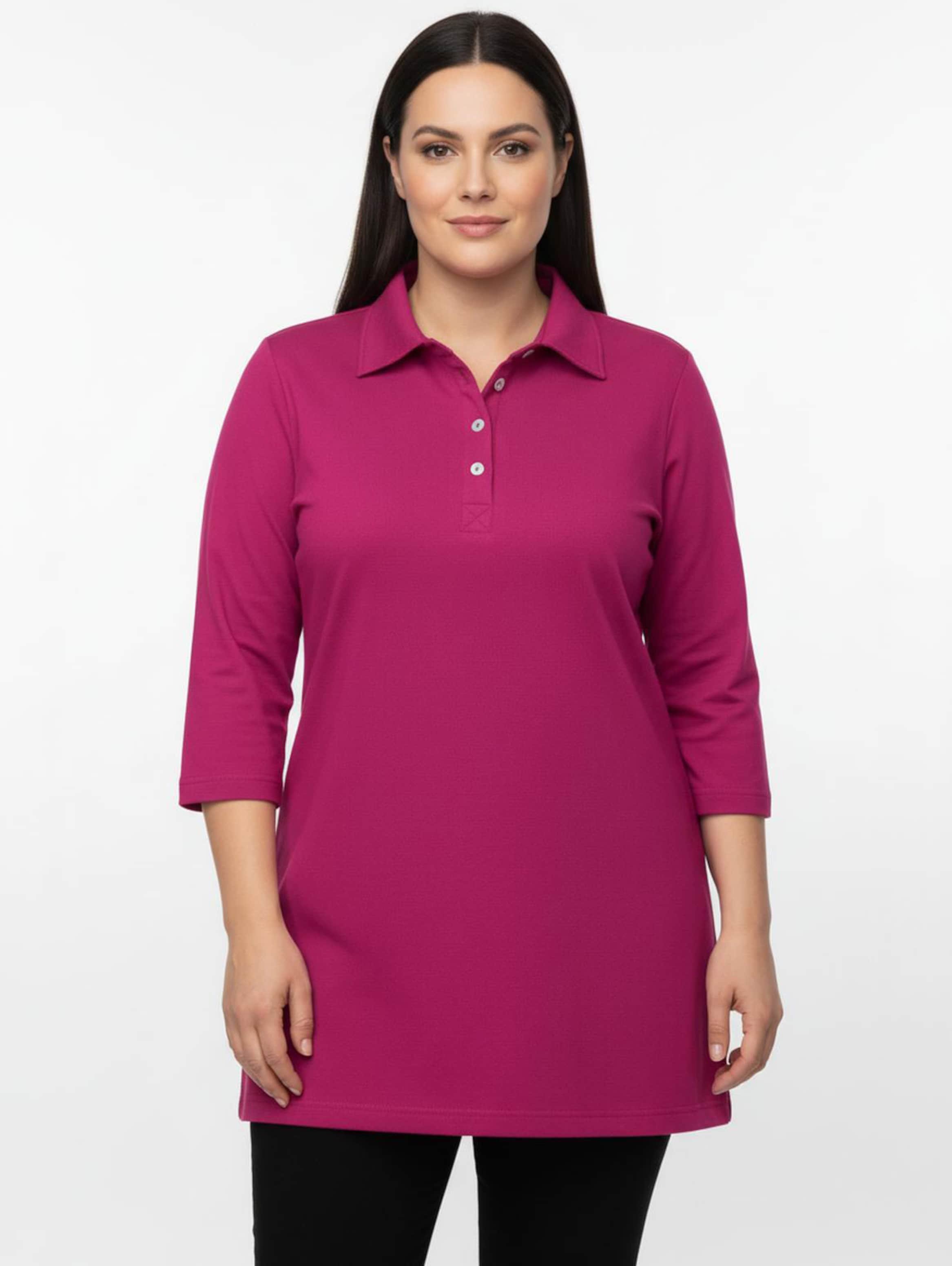 Sheego Longshirt mit kurzer Knopfleiste