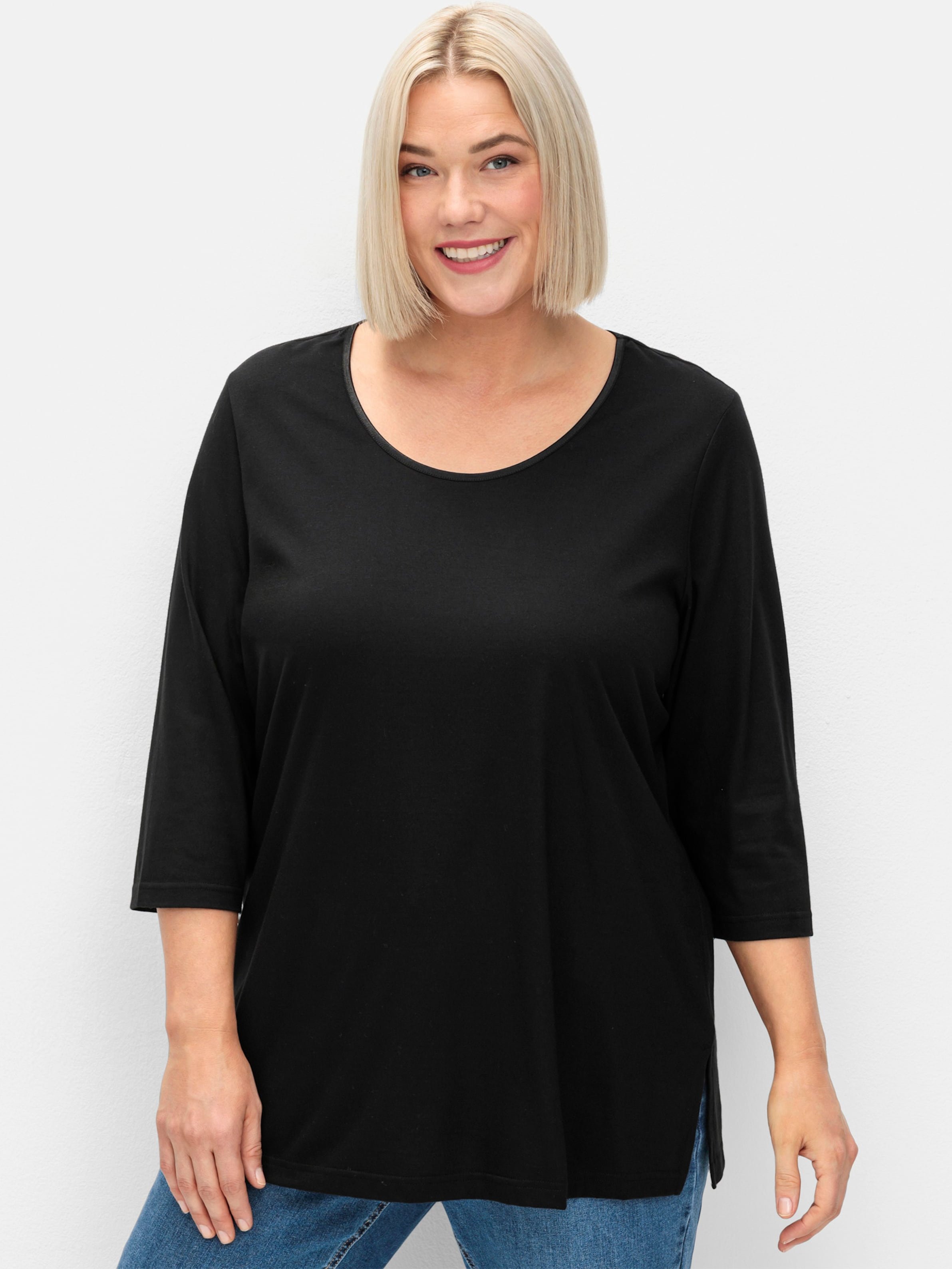 Sheego Rundhalsshirt mit Seitenschlitzen