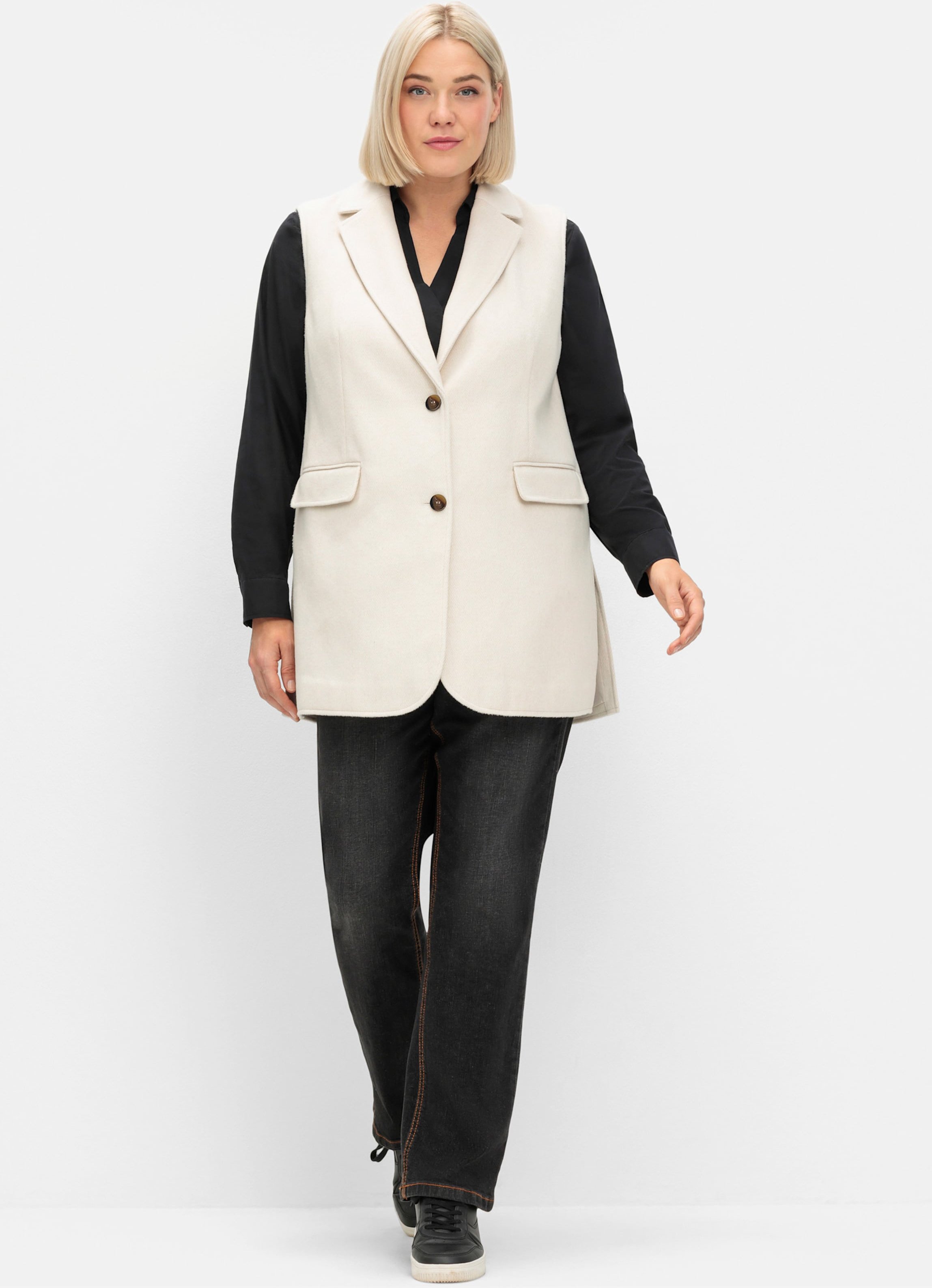 Sheego Longweste mit Reverskragen