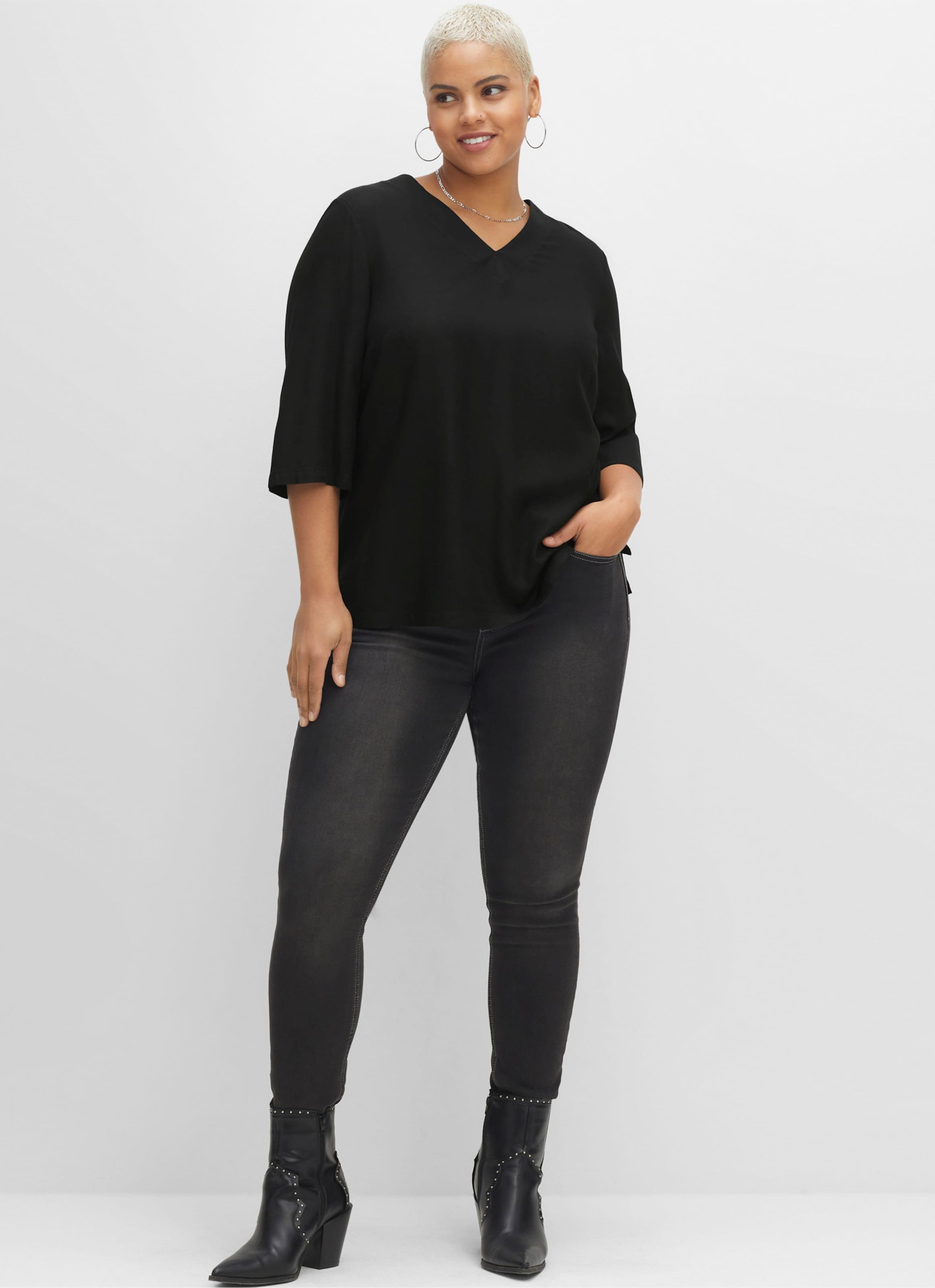 Sheego Tunika mit V-Ausschnitt