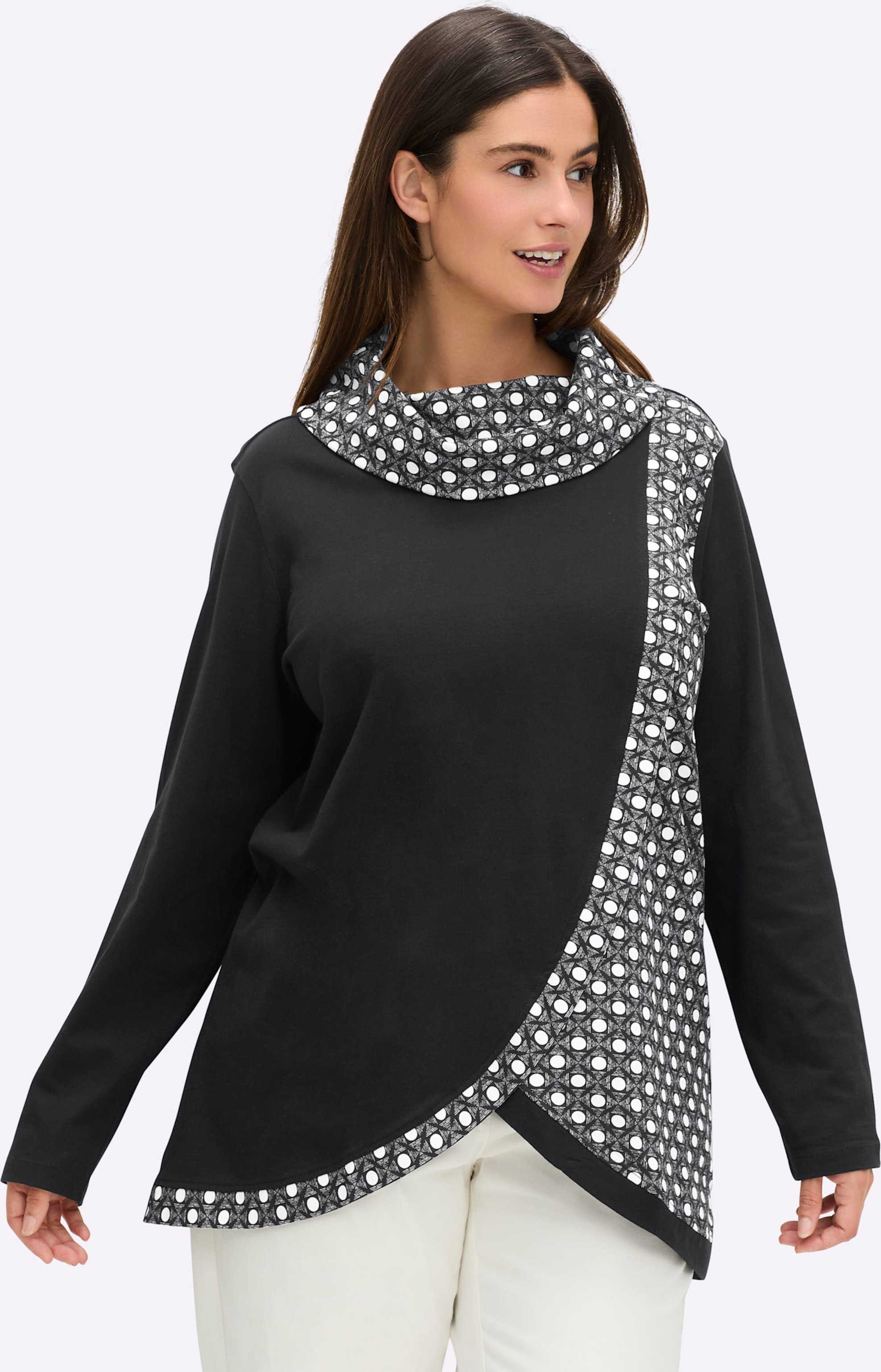 Sheego Rollkragenshirt mit Lagen-Optik