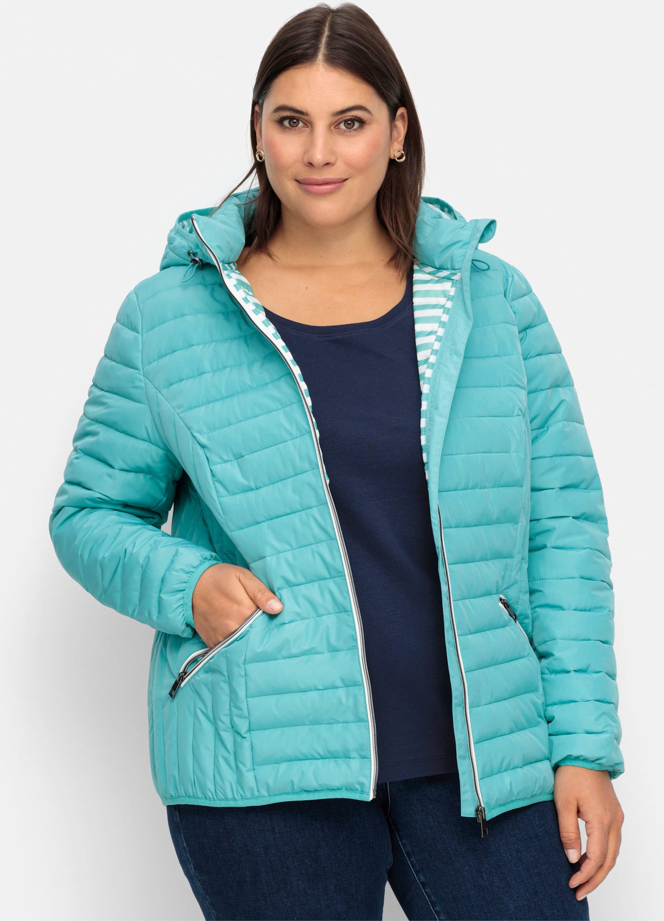 Sheego Steppjacke mit gestreiftem Innenfutter