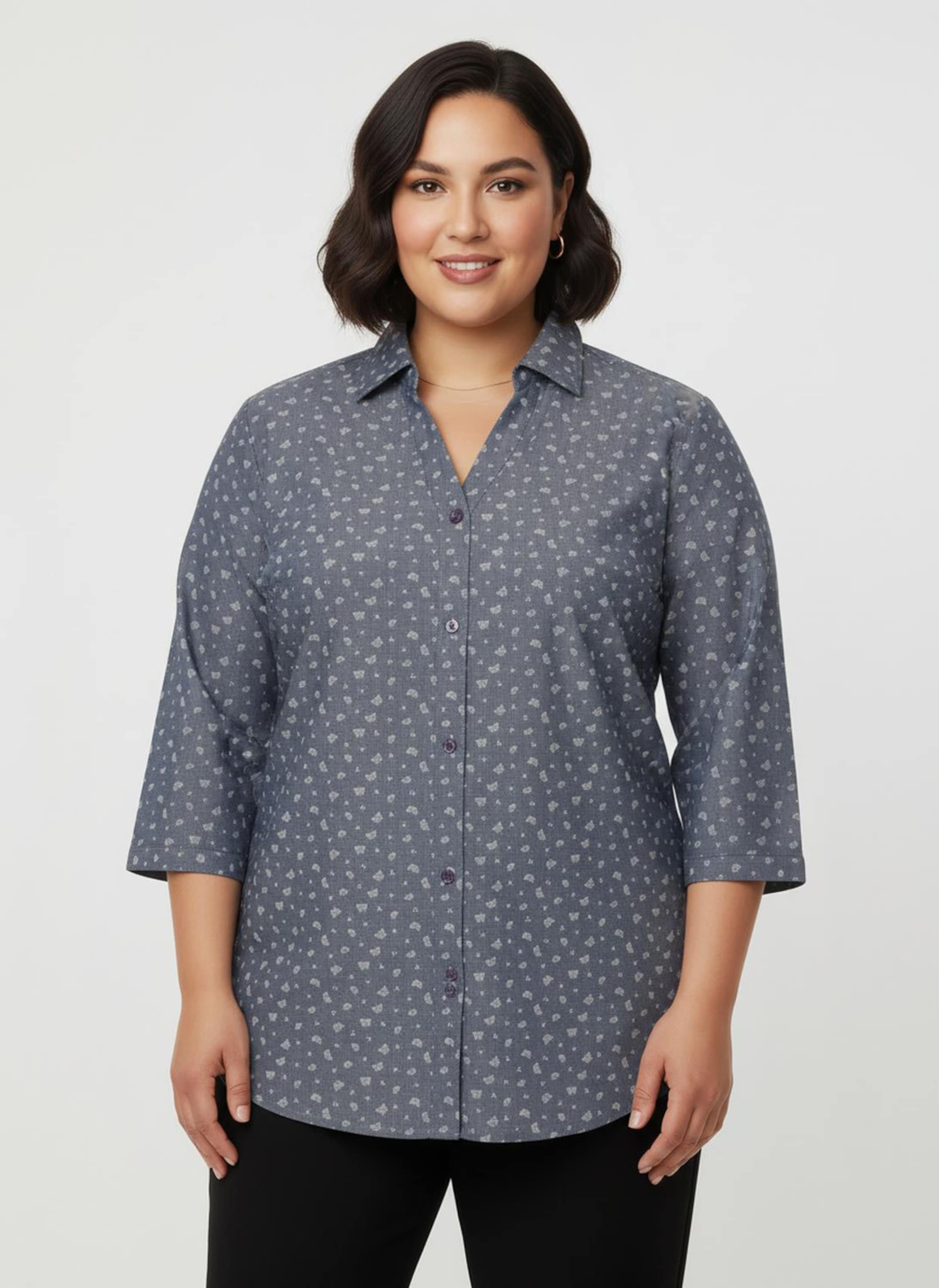 Sheego Jeansbluse mit Schmetterlings-Druck