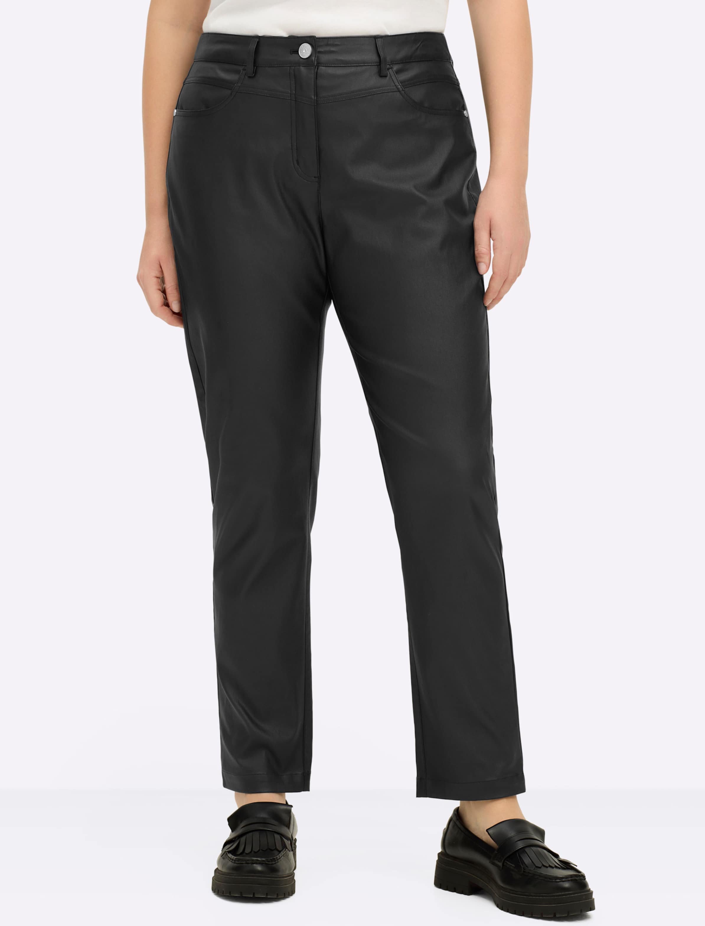 Sheego Lederimitathose mit geradem Bein